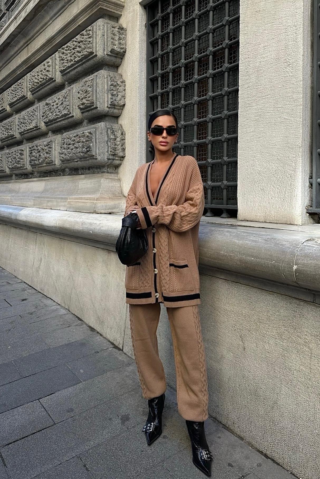 Lunadel Triko Hırka Pantolon Takım 9974