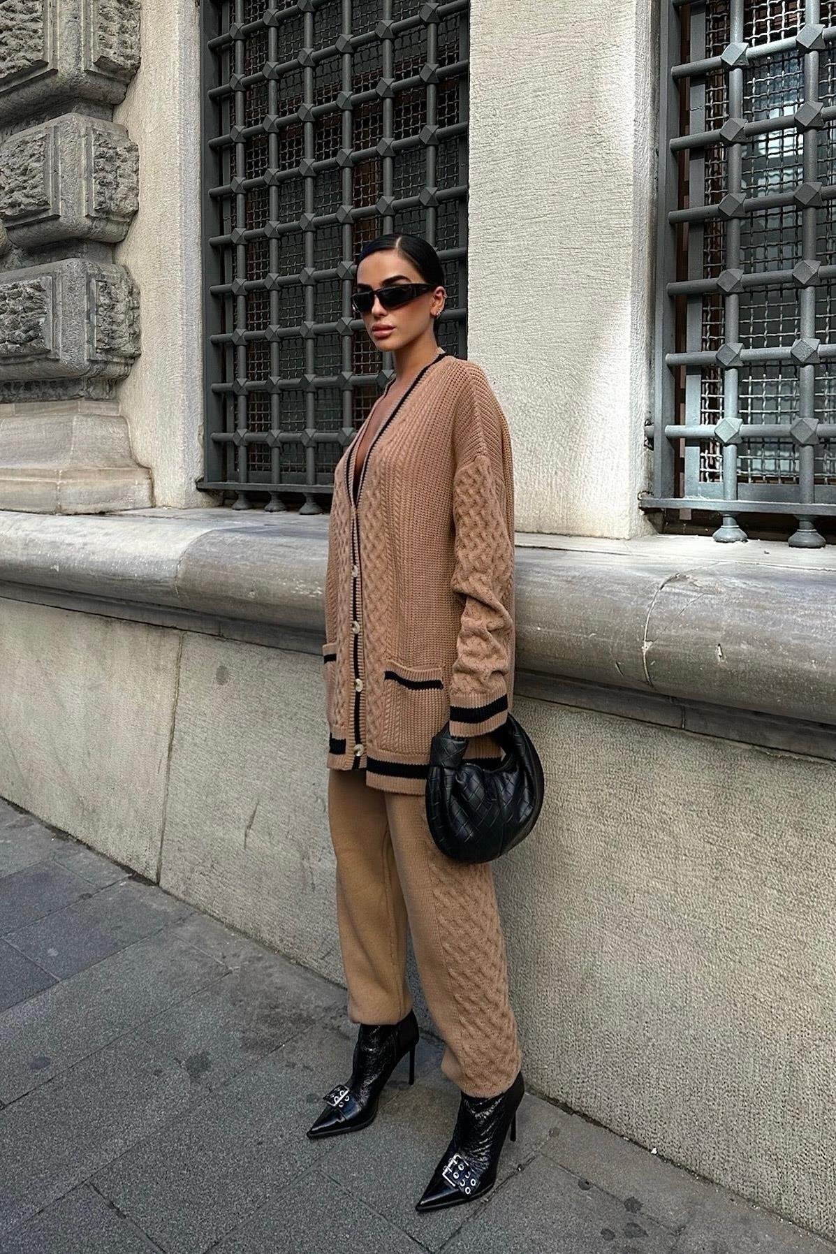 Lunadel Triko Hırka Pantolon Takım 9974