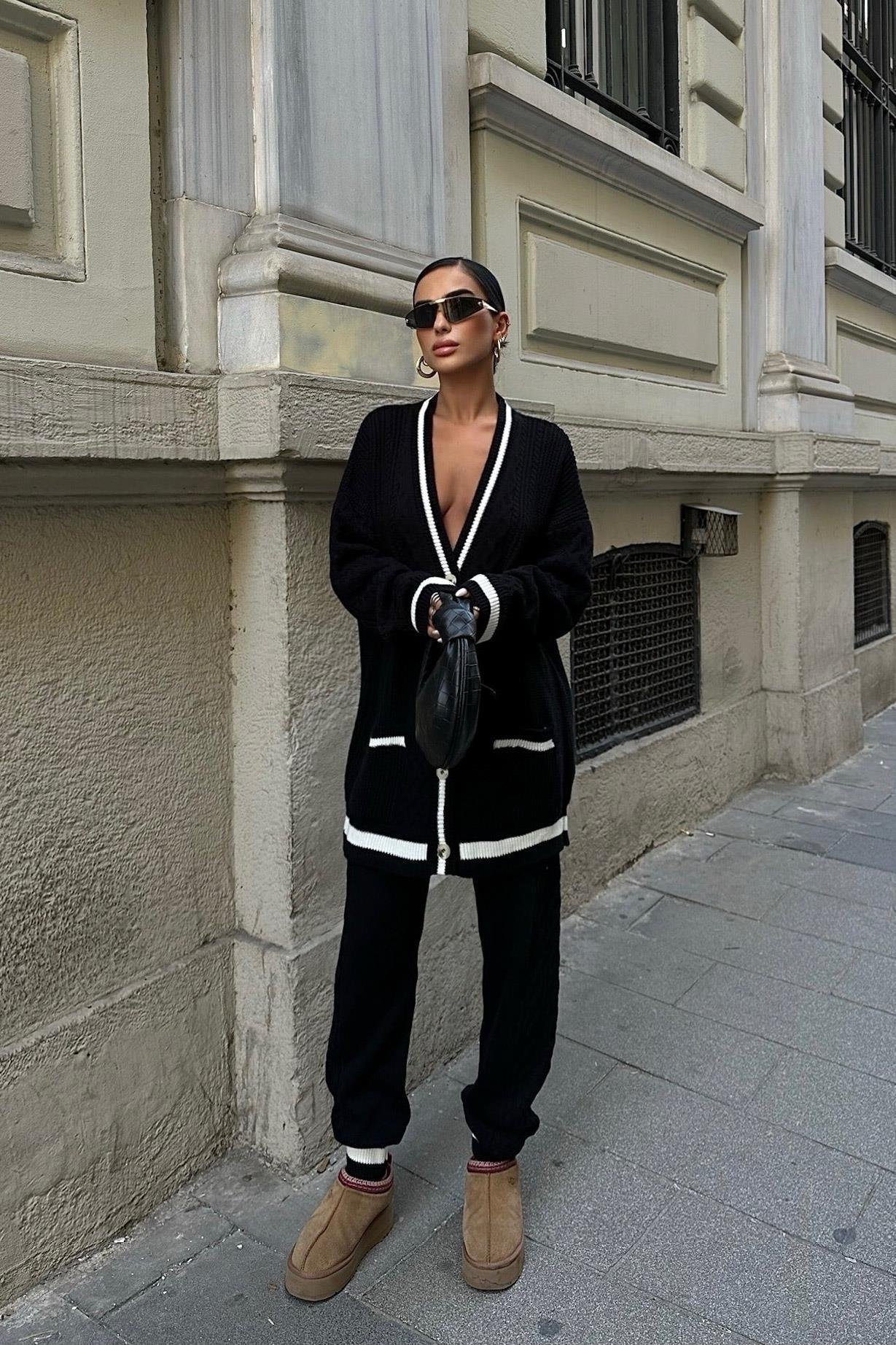 Lunadel Triko Hırka Pantolon Takım 9974