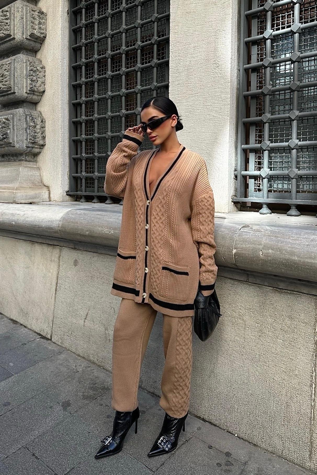 Lunadel Triko Hırka Pantolon Takım 9974