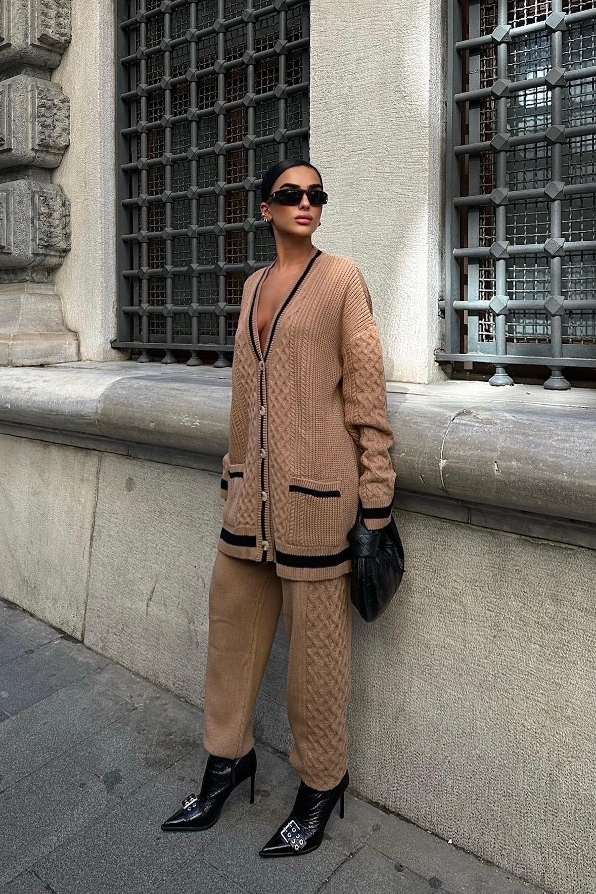 Lunadel Triko Hırka Pantolon Takım 9974