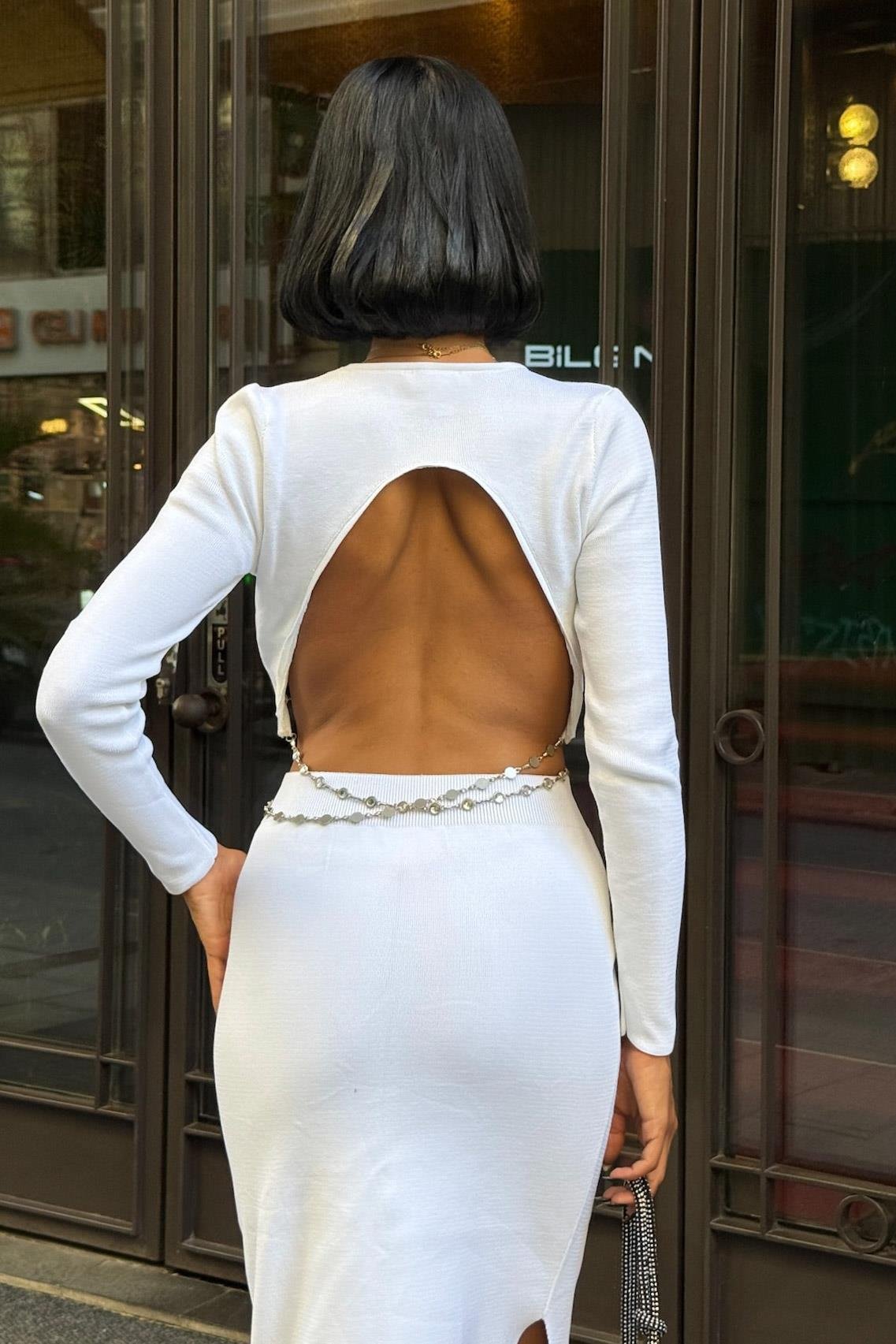 Maje Sırt Zincir Detay Etek Bluz Takım 9884 R2-K-K3