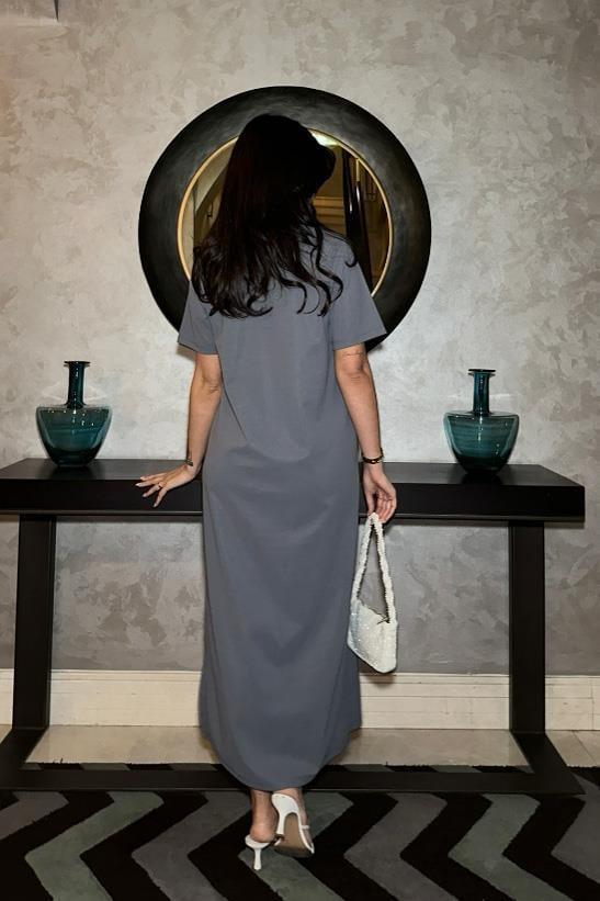 Manque Polo Yaka Yırtmaçlı Elbise 2689-8 R6-K-K4