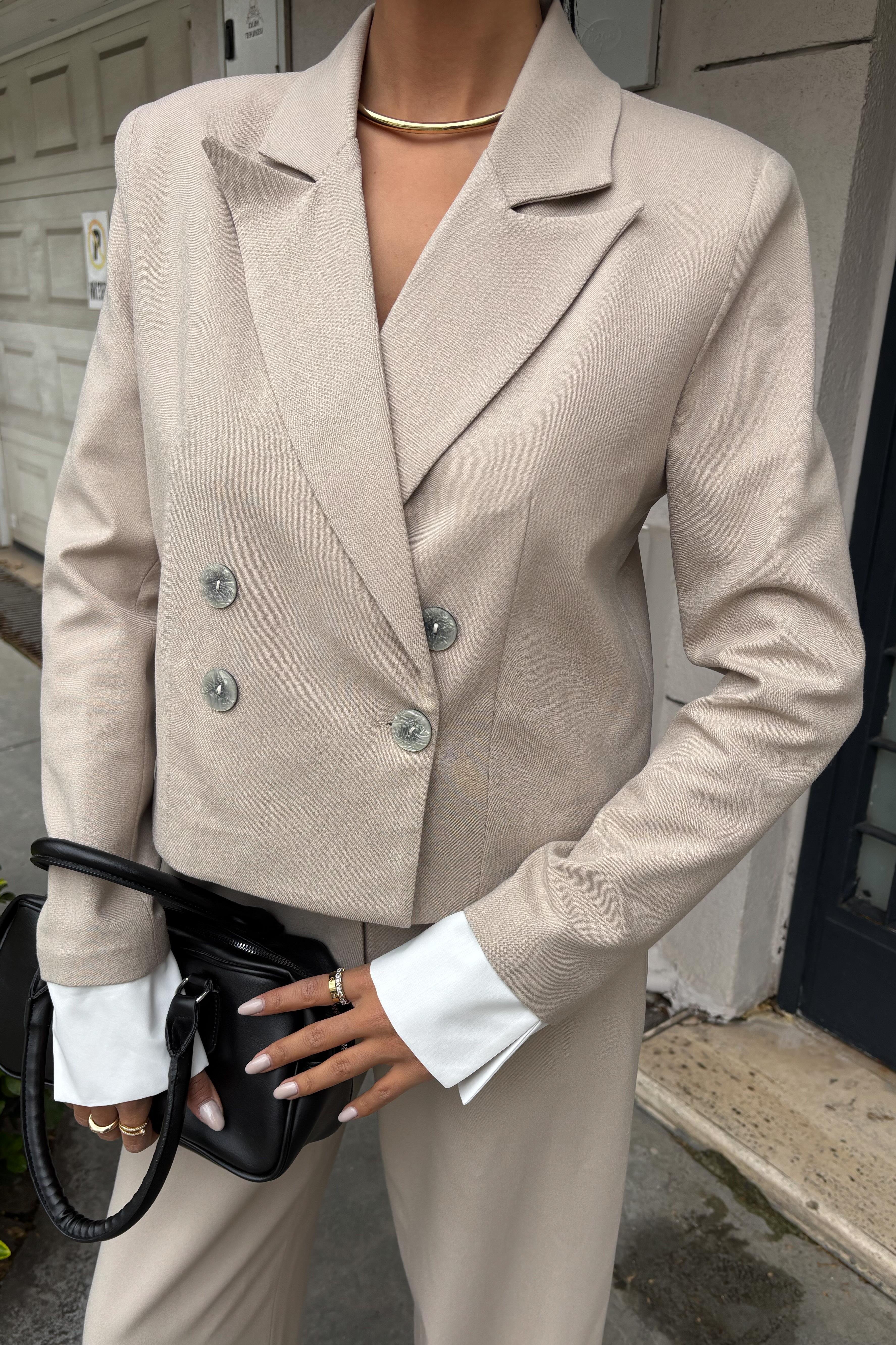 Manşetleri Garnili Kruvaze Ceketli Takım 10168 R6-D-K5