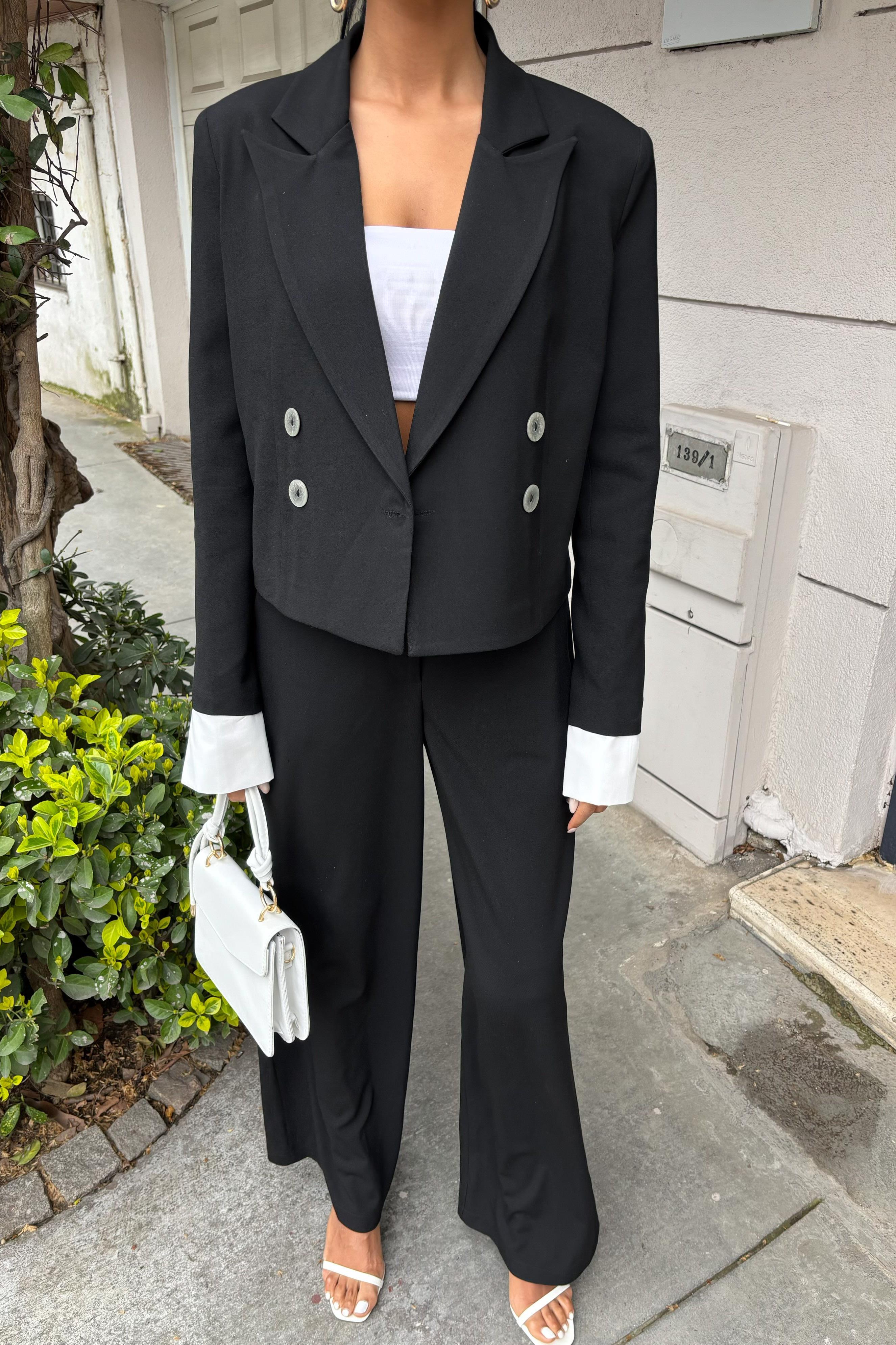 Manşetleri Garnili Kruvaze Ceketli Takım 10168 R6-D-K5