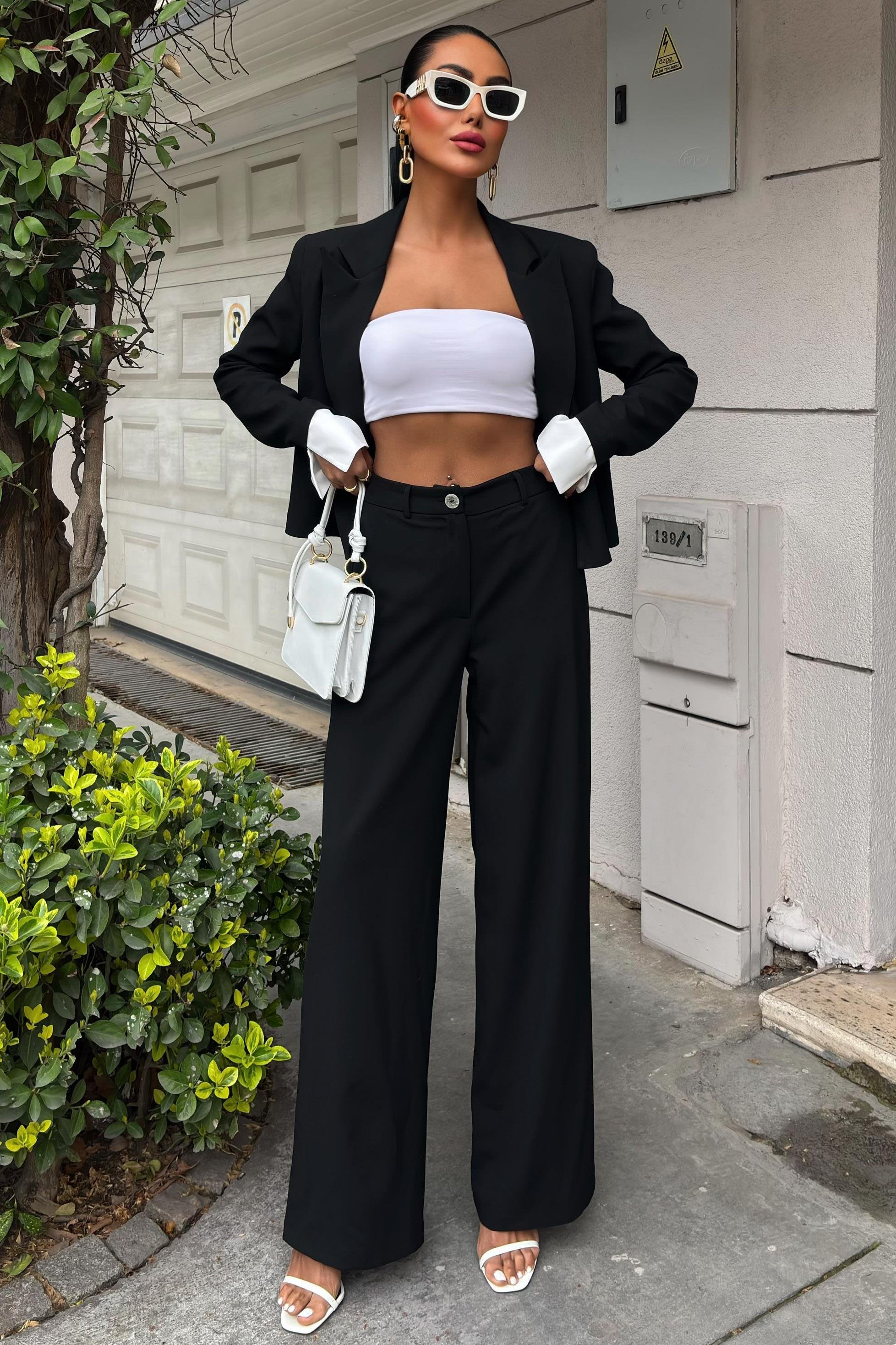 Manşetleri Garnili Kruvaze Ceketli Takım 10168 R6-D-K5