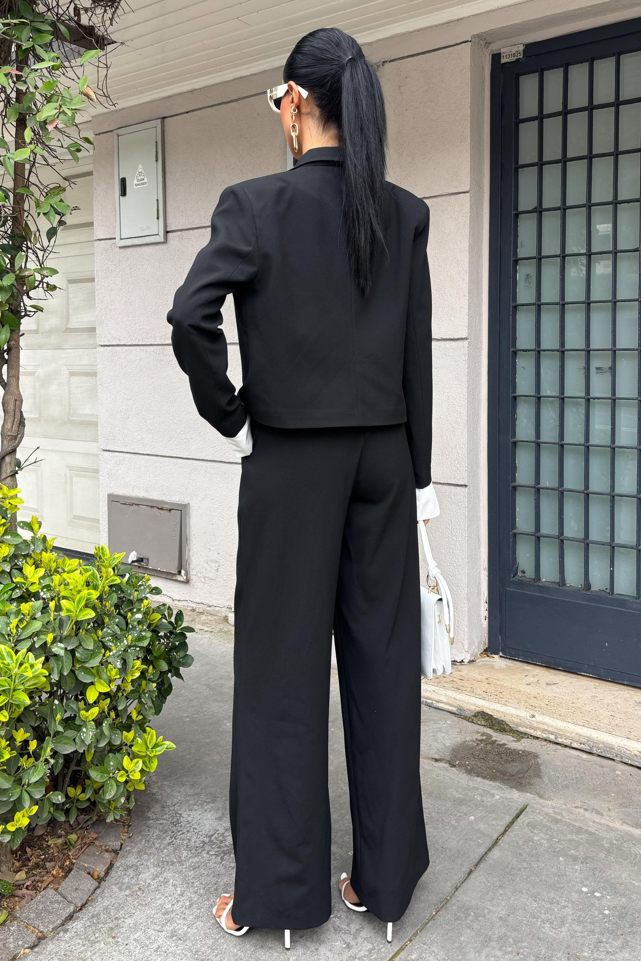 Manşetleri Garnili Kruvaze Ceketli Takım 10168 R6-D-K5