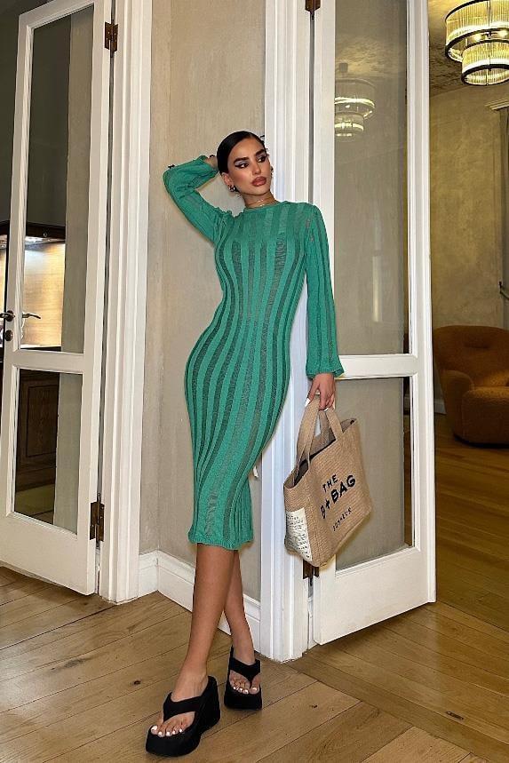 Marcella Kroşe Midi Elbise 2663-23 R1-F-K5