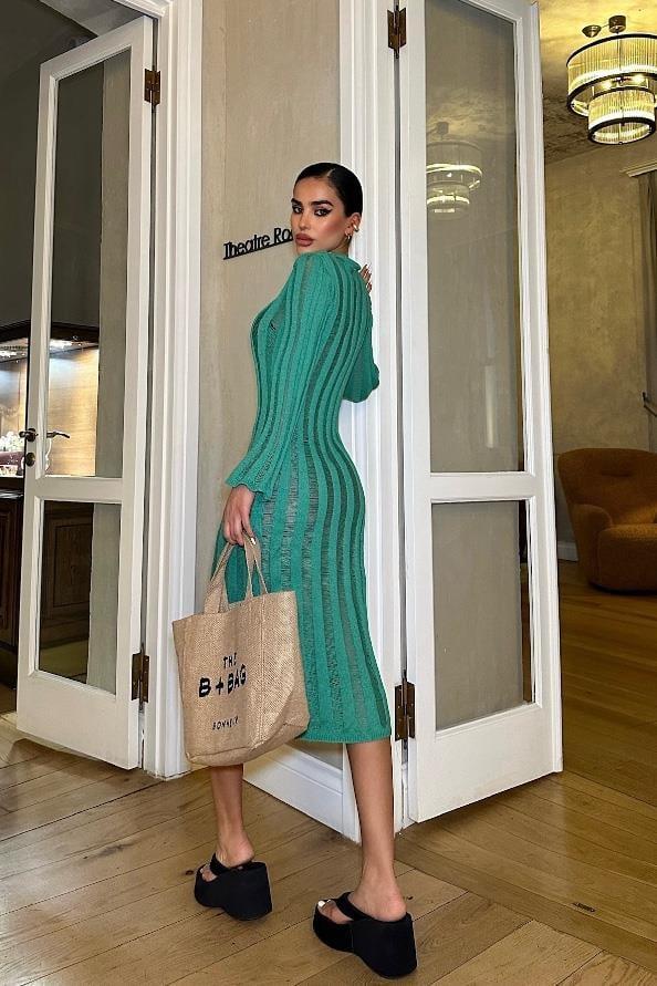 Marcella Kroşe Midi Elbise 2663-23 R1-F-K5