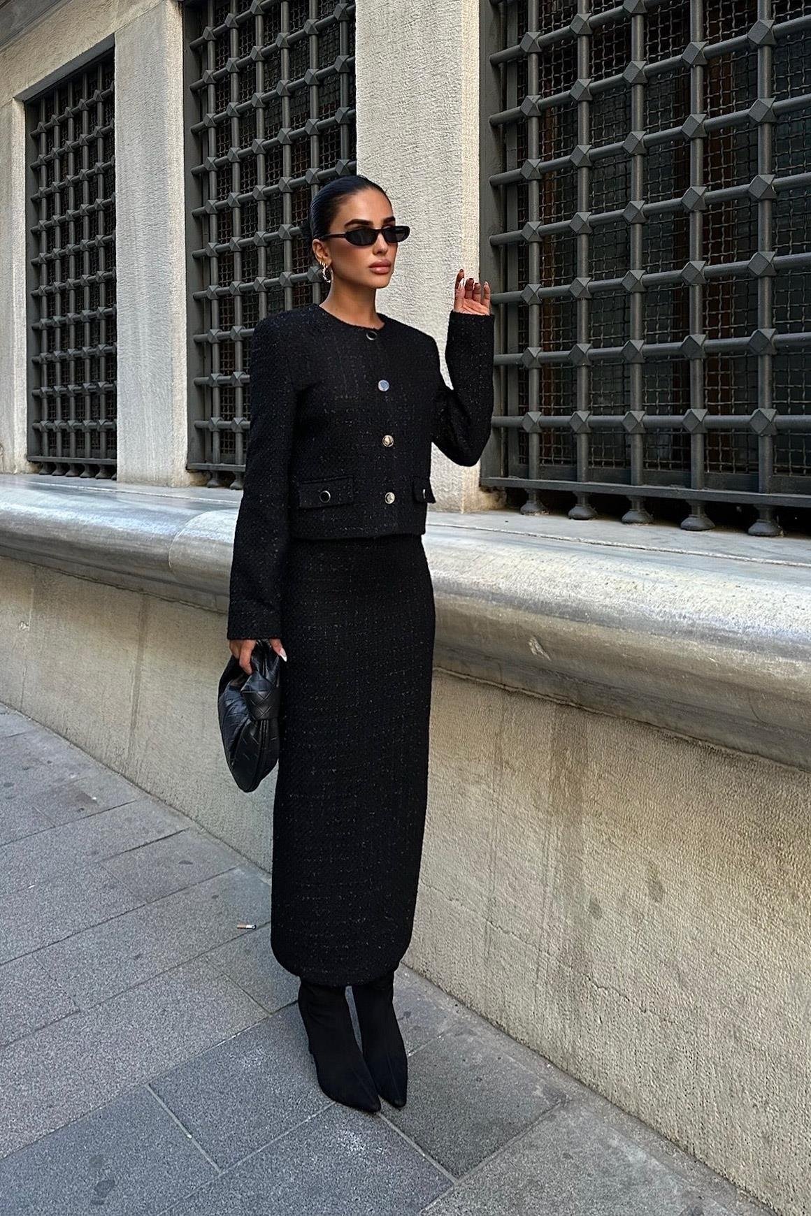 Marinela Işıltılı Midi Etek Takım 9936