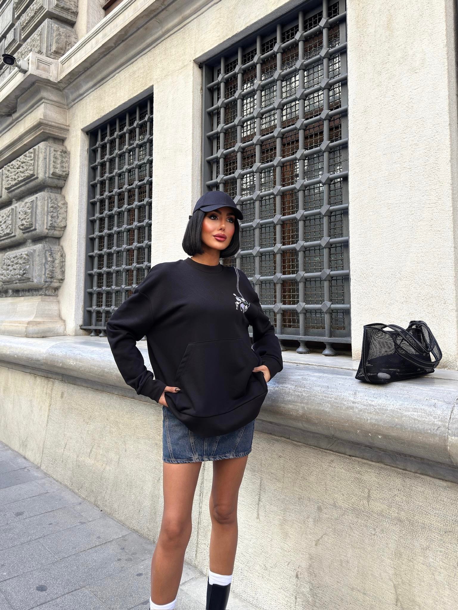 Marison Çiçek Nakışlı Sweatshirt 8050 -08 R3-E-K5