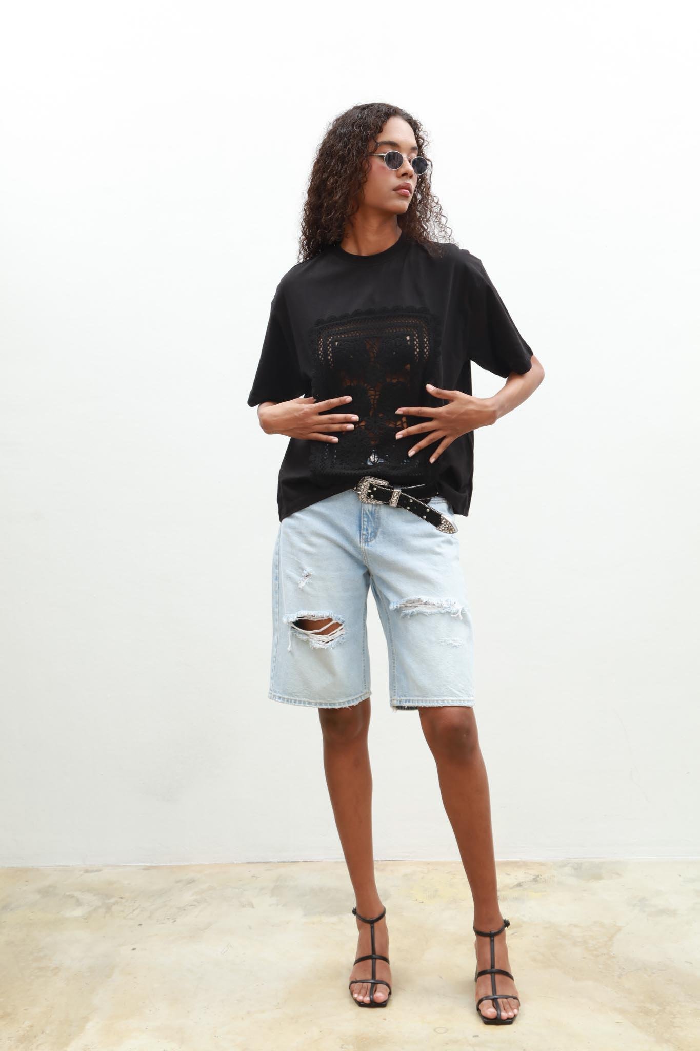 Melasti Motifli Brodeli Tişört 8019-8 R5-C-K2