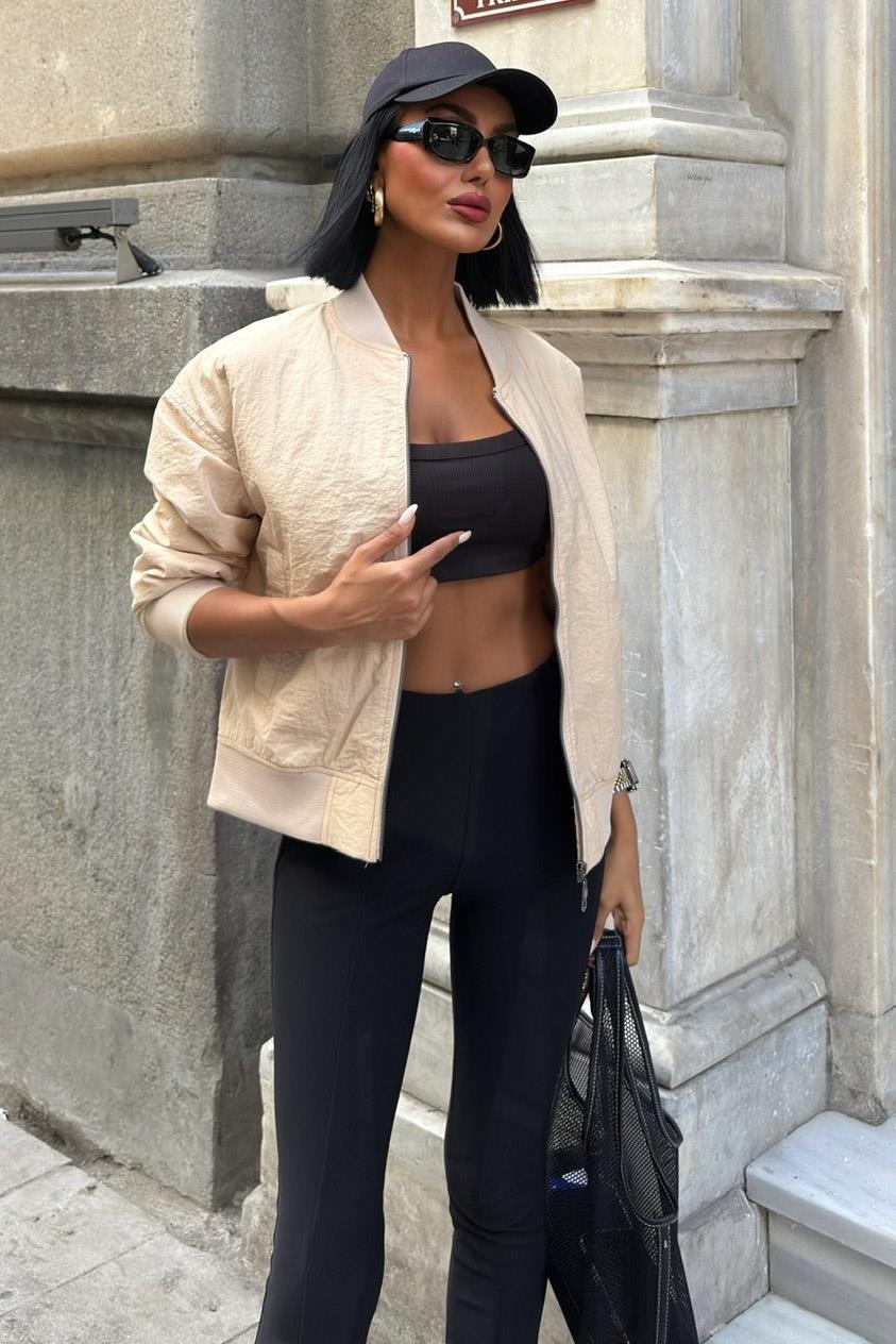 Michonne Ribanalı Bomber Ceket 7059 -08 R1-P-K2