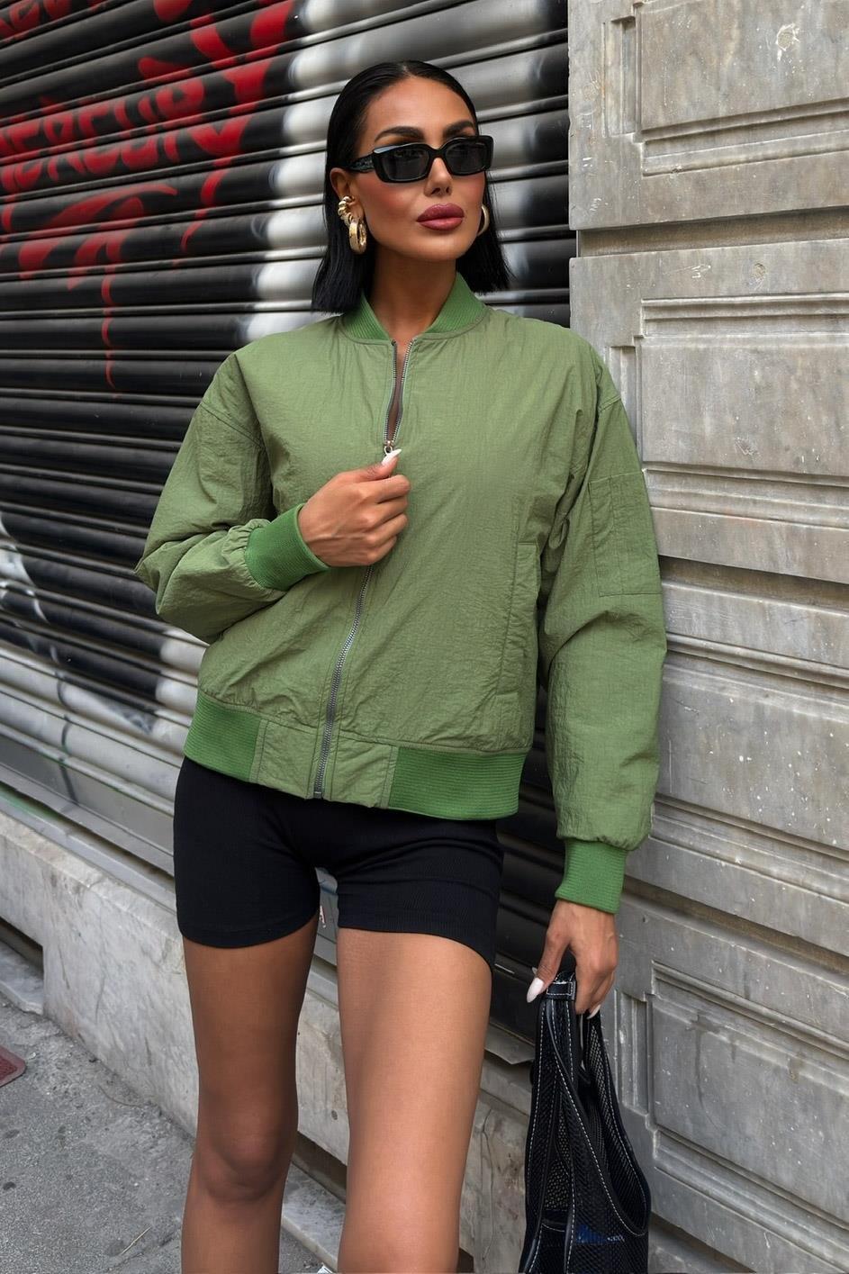 Michonne Ribanalı Bomber Ceket 7059 -08 R1-P-K2