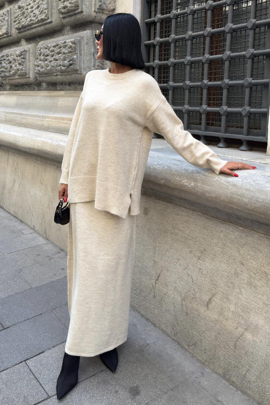 Midi Etekli Triko Takım 10231 R1-A-K1