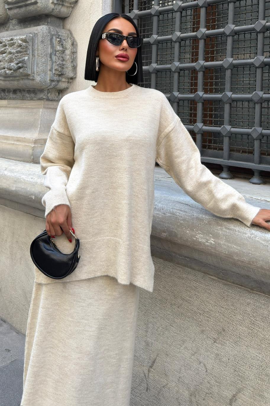 Midi Etekli Triko Takım 10231 R1-A-K1