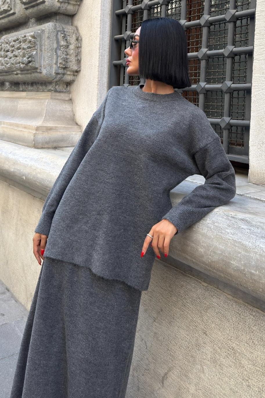 Midi Etekli Triko Takım 10231 R1-A-K1