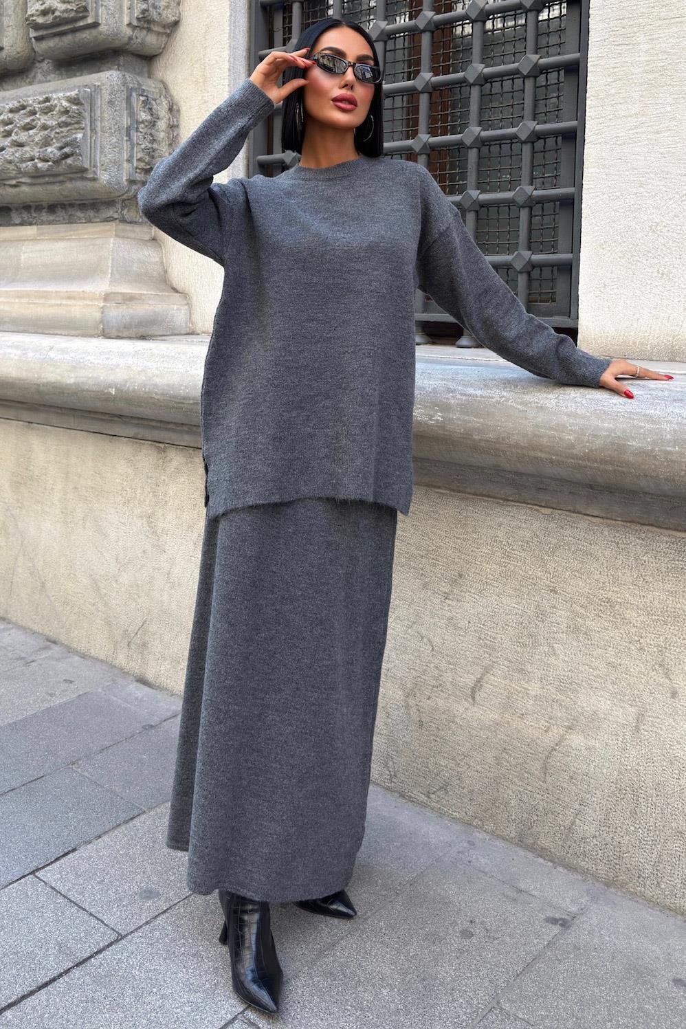 Midi Etekli Triko Takım 10231 R1-A-K1