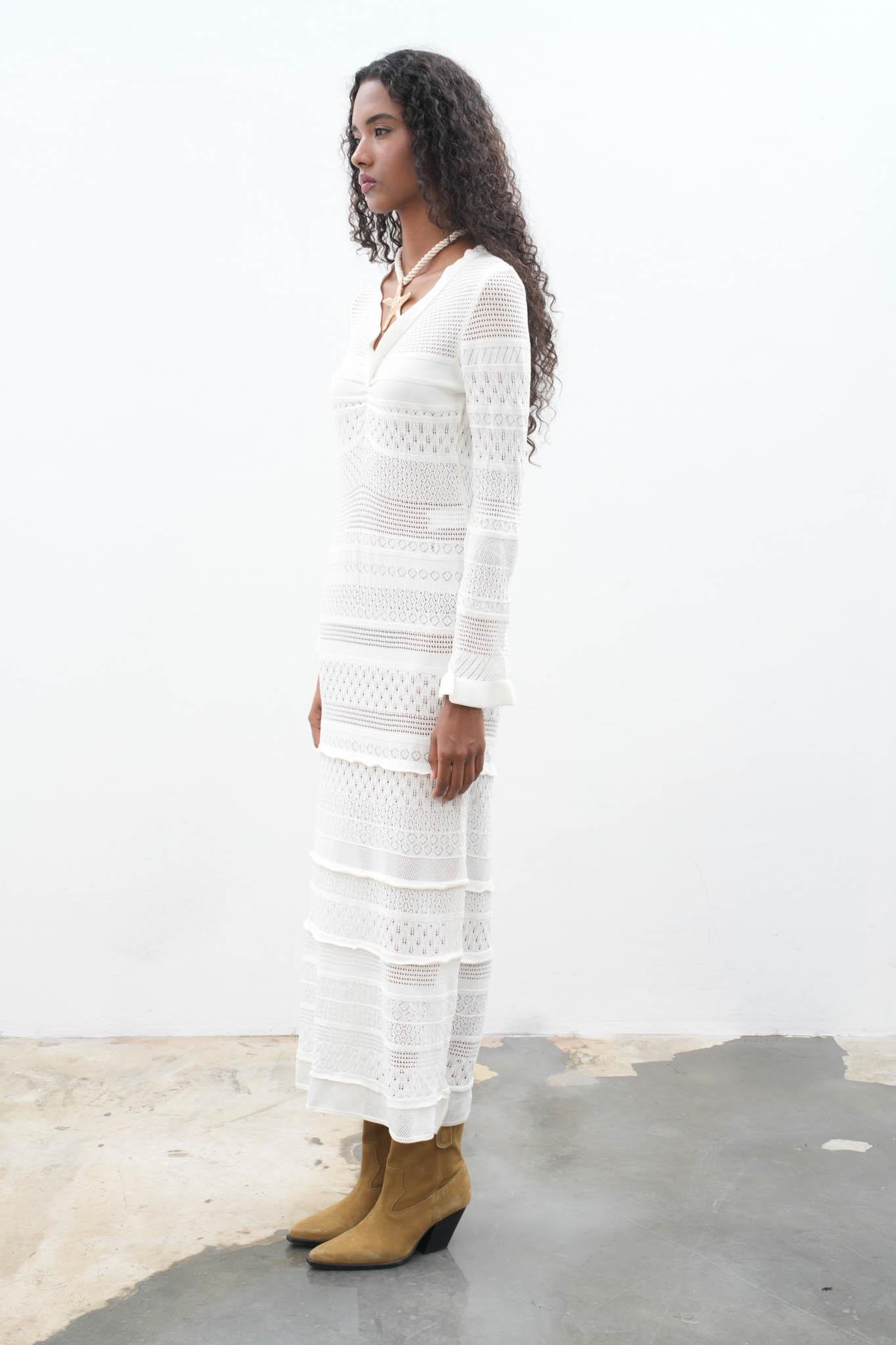 Mirca Maxi Fırfır Detaylı Örme Elbise 2798 R4-E-K5