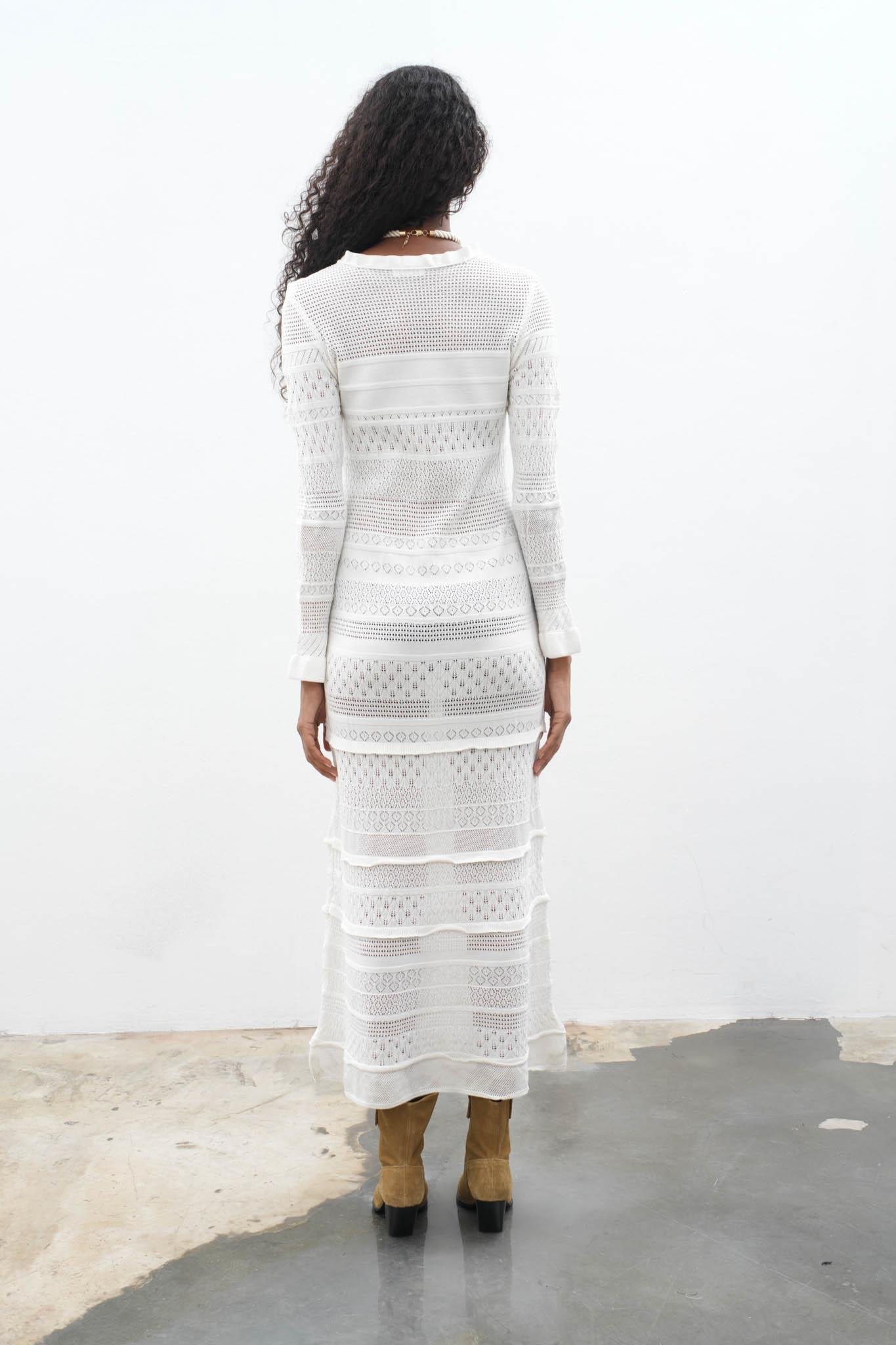 Mirca Maxi Fırfır Detaylı Örme Elbise 2798 R4-E-K5