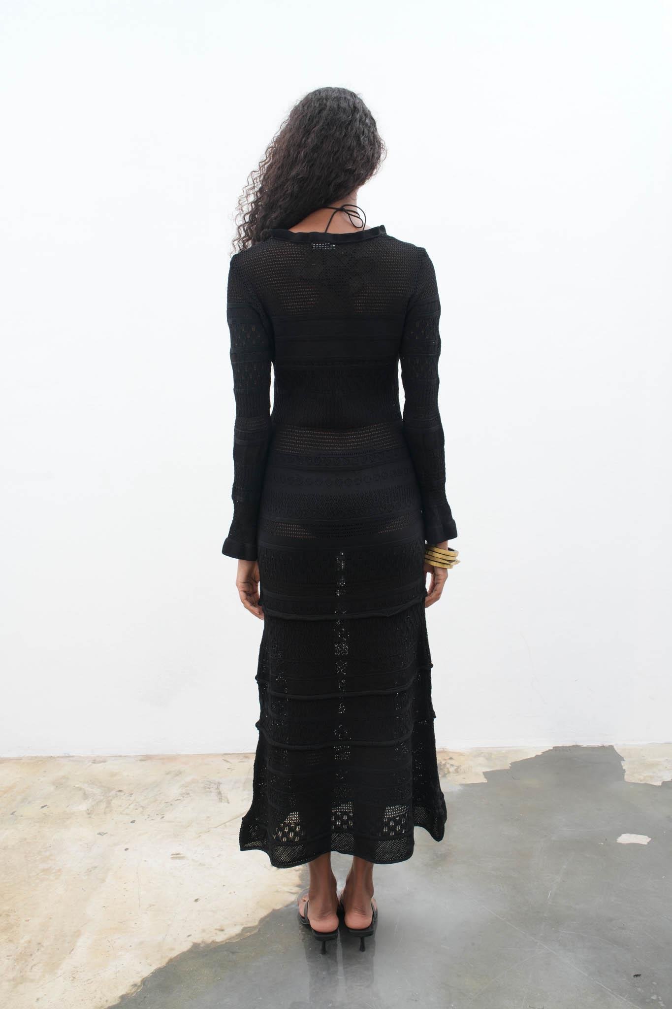 Mirca Maxi Fırfır Detaylı Örme Elbise 2798 R4-E-K5