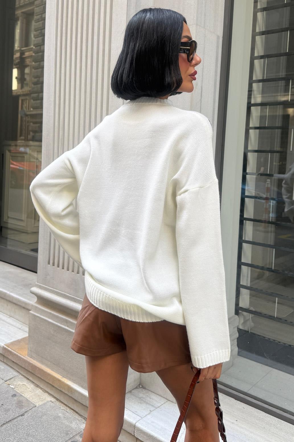 Molly Kalp Desenli Triko Örme Kazak 1339 R4-J-K3