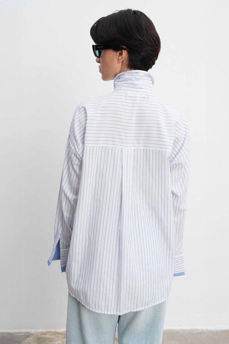 Montana Çizgili Oversize Gömlek 3345-08