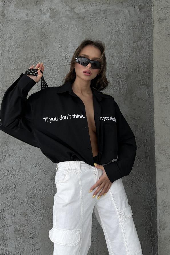 Myra Yazı Nakışlı Gömlek 3339-08 R6-E-K4