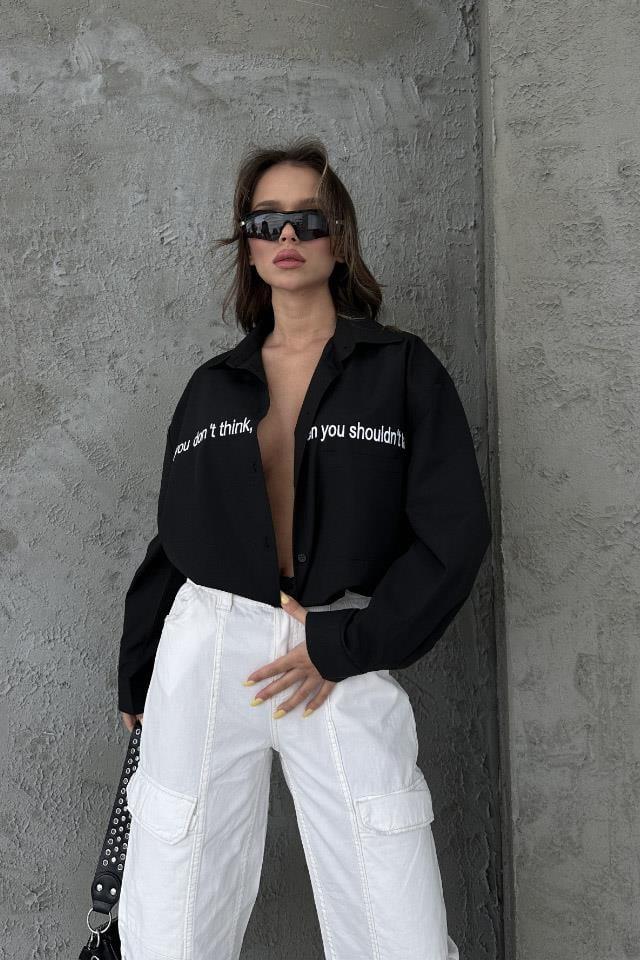 Myra Yazı Nakışlı Gömlek 3339-08 R6-E-K4