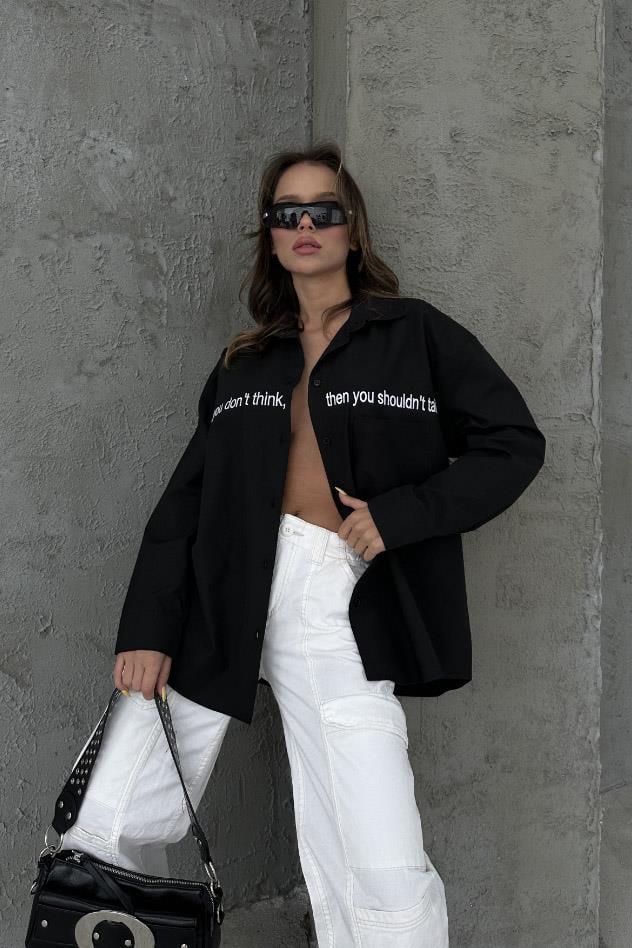 Myra Yazı Nakışlı Gömlek 3339-08 R6-E-K4