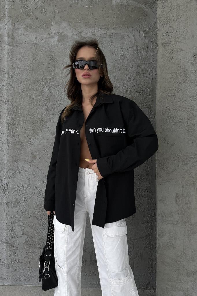 Myra Yazı Nakışlı Gömlek 3339-08 R6-E-K4