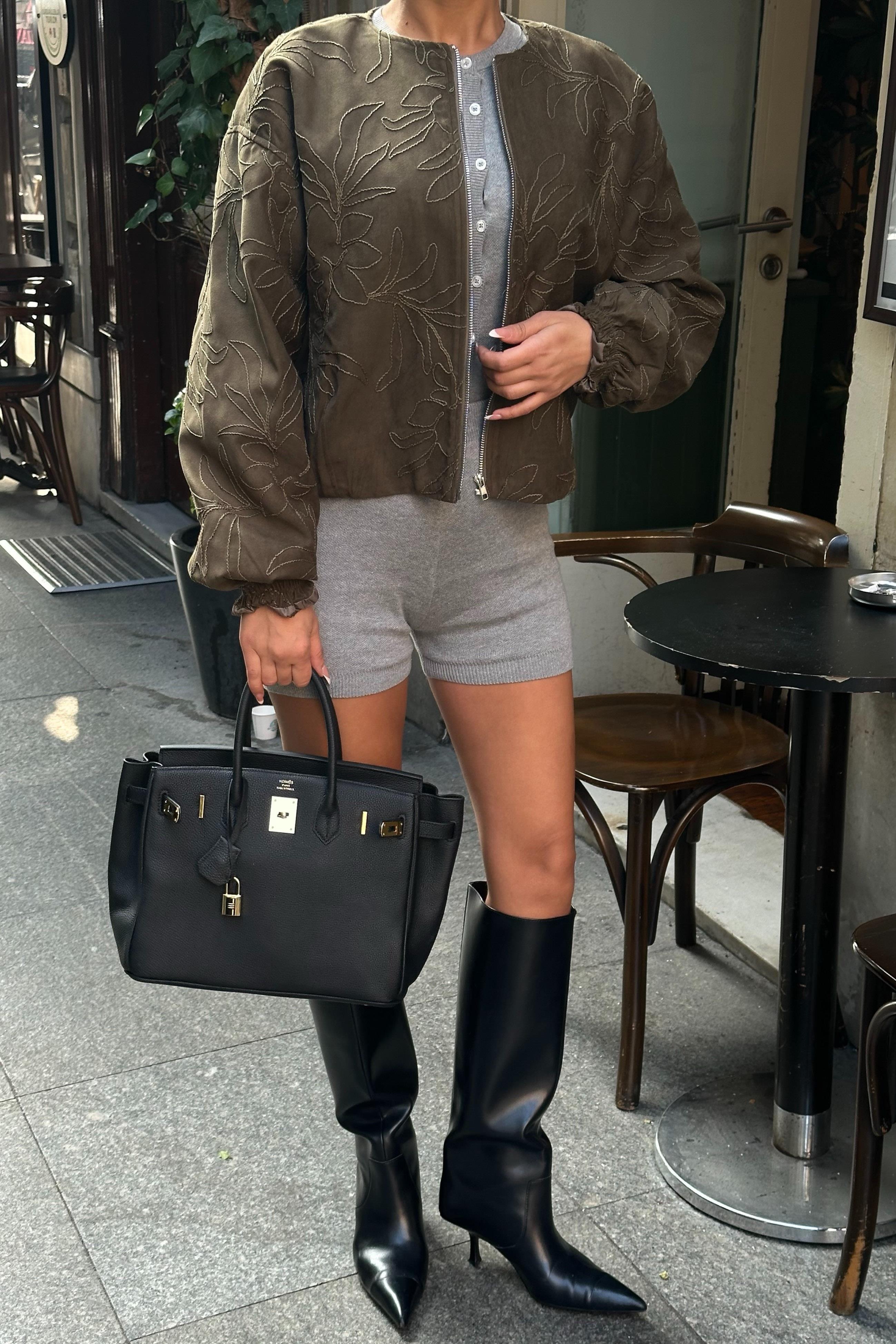 Nakış Detaylı Nubuk Bomber Ceket 6139 R5-J-K2