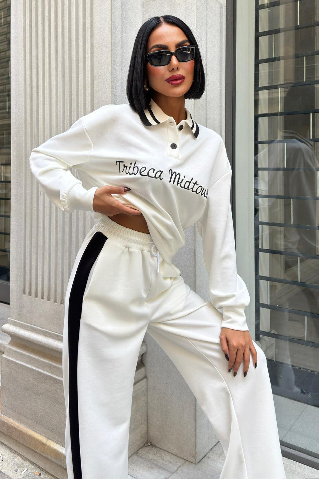 Nakış Detaylı Polo Yaka Modal Takım 10262 R10-E-K2