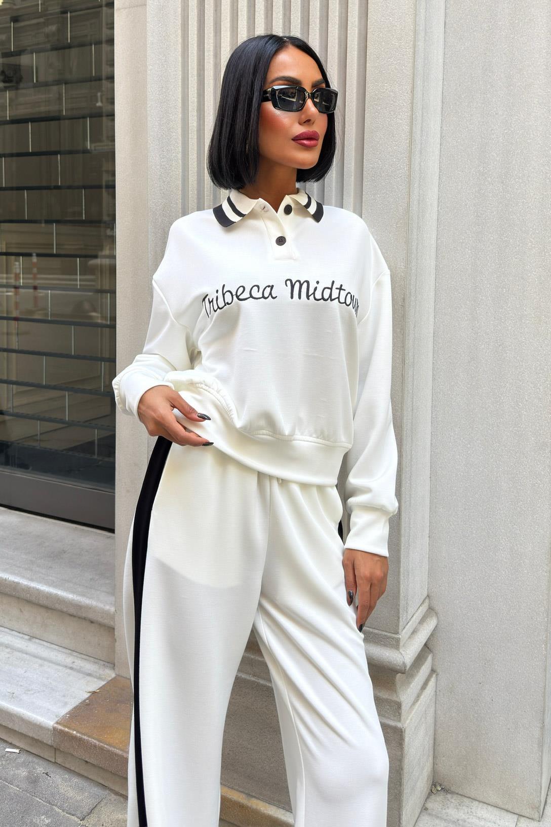 Nakış Detaylı Polo Yaka Modal Takım 10262 R10-E-K2