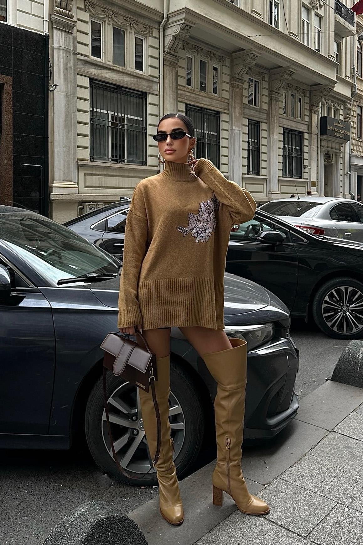 Nakış Detaylı Triko Kazak 1340 R3-B-K2