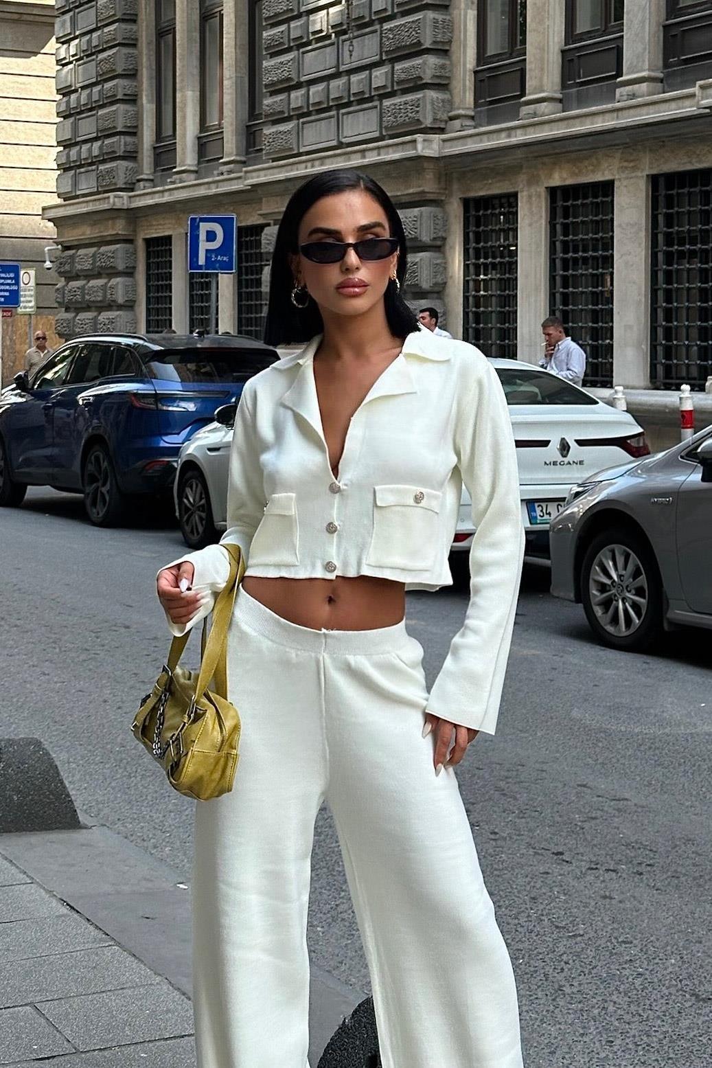 Nancy Kruveze Yaka Crop Takım 9954 - 25 R2-J-K5