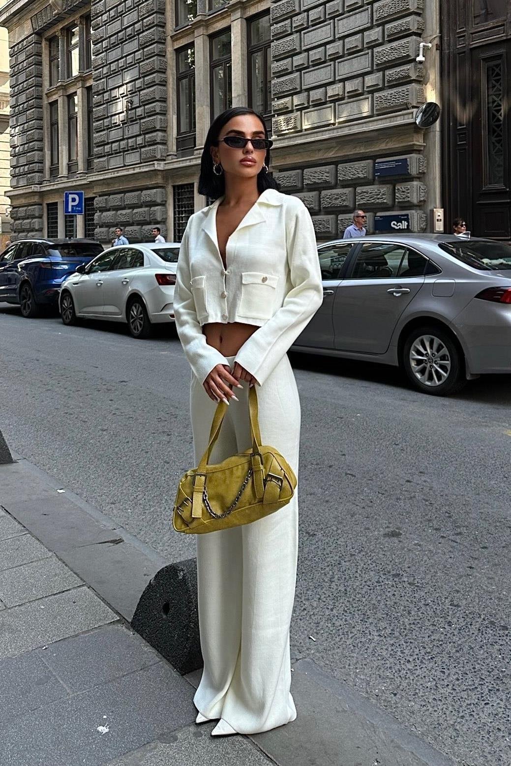 Nancy Kruveze Yaka Crop Takım 9954 - 25 R2-J-K5