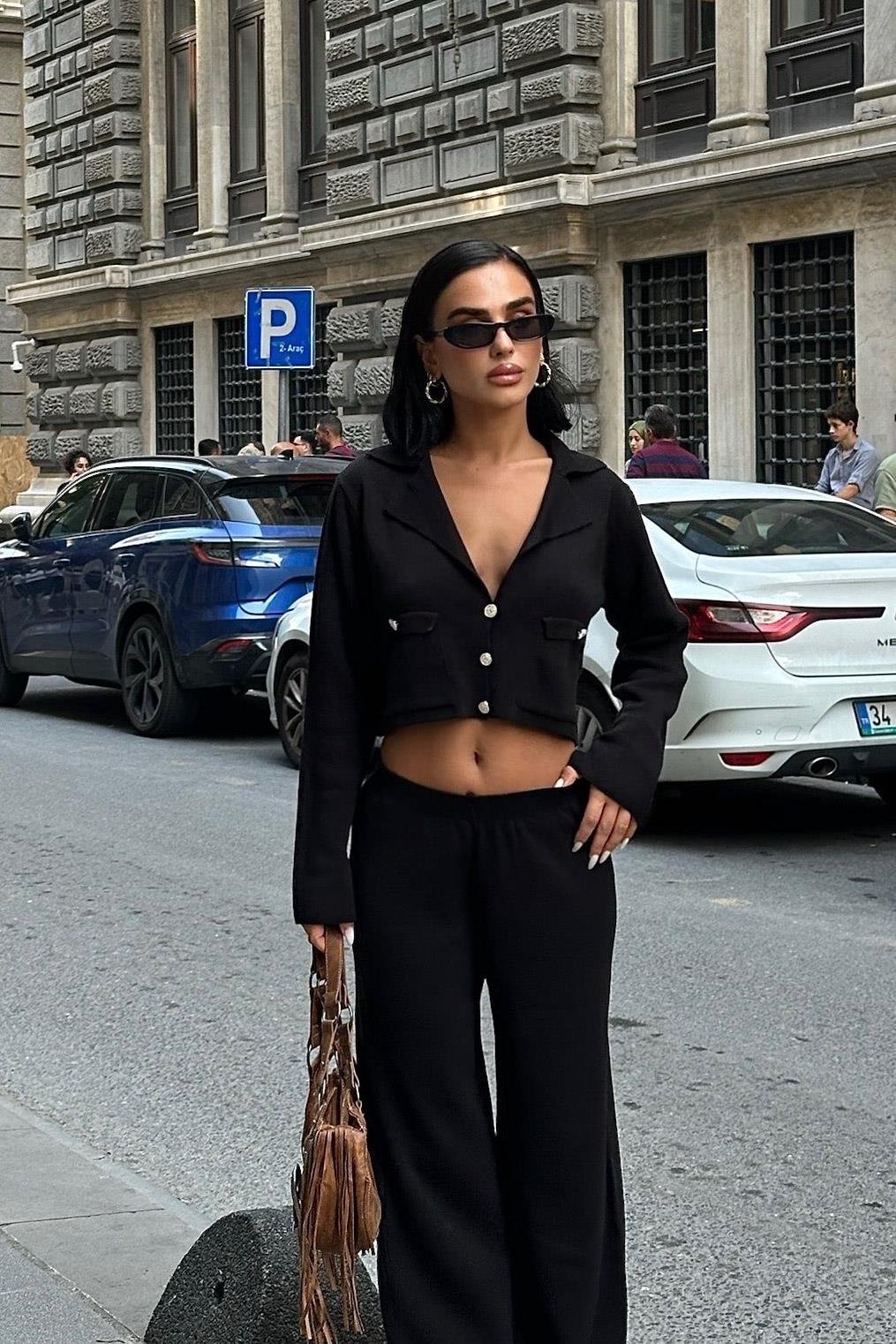 Nancy Kruveze Yaka Crop Takım 9954 - 25 R2-J-K5