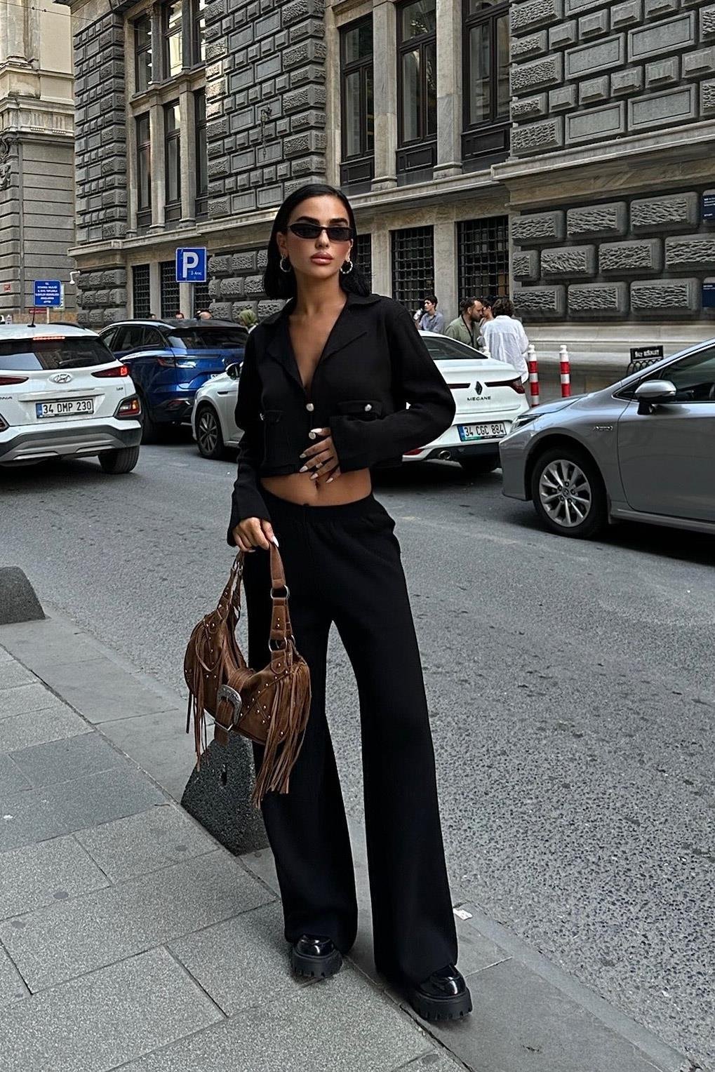 Nancy Kruveze Yaka Crop Takım 9954 - 25 R2-J-K5