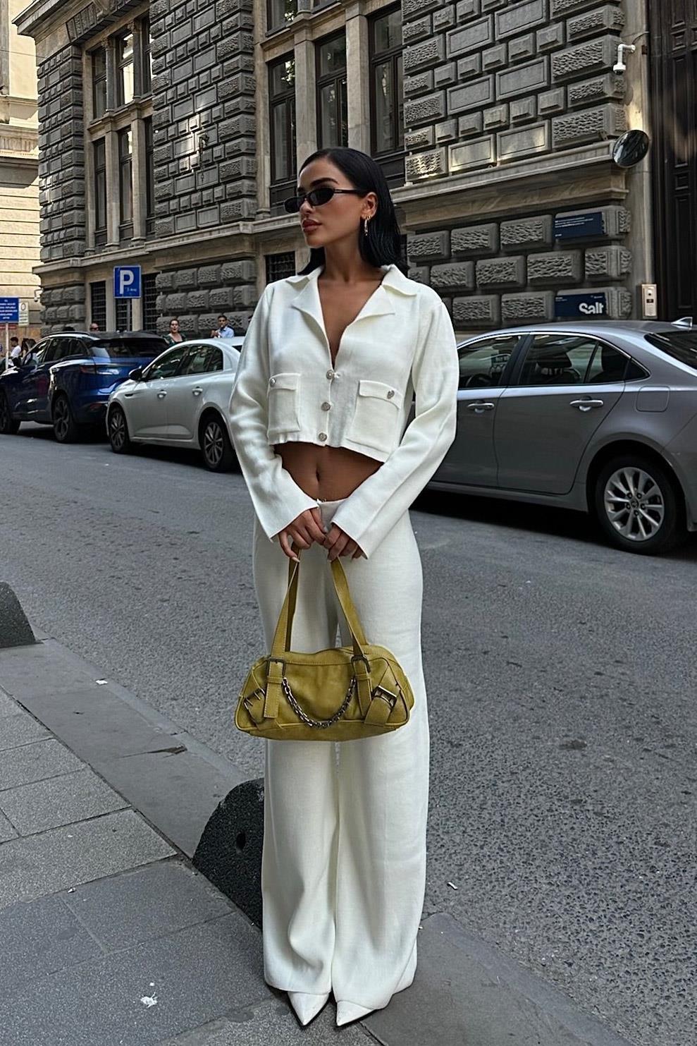 Nancy Kruveze Yaka Crop Takım 9954 - 25 R2-J-K5