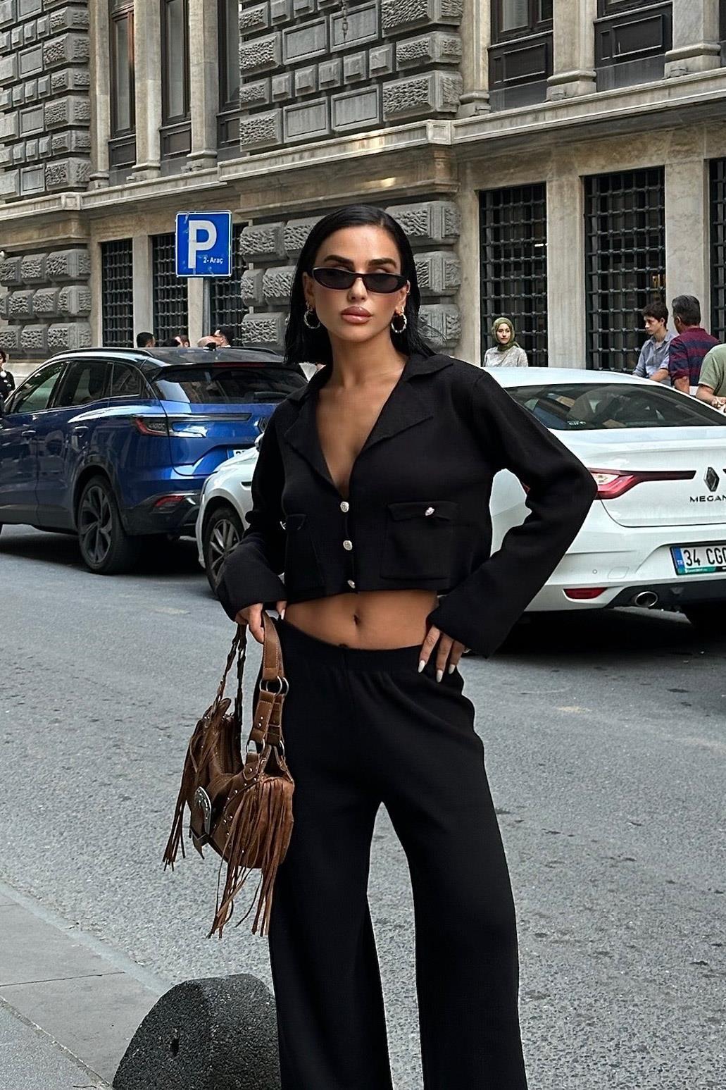 Nancy Kruveze Yaka Crop Takım 9954 - 25 R2-J-K5