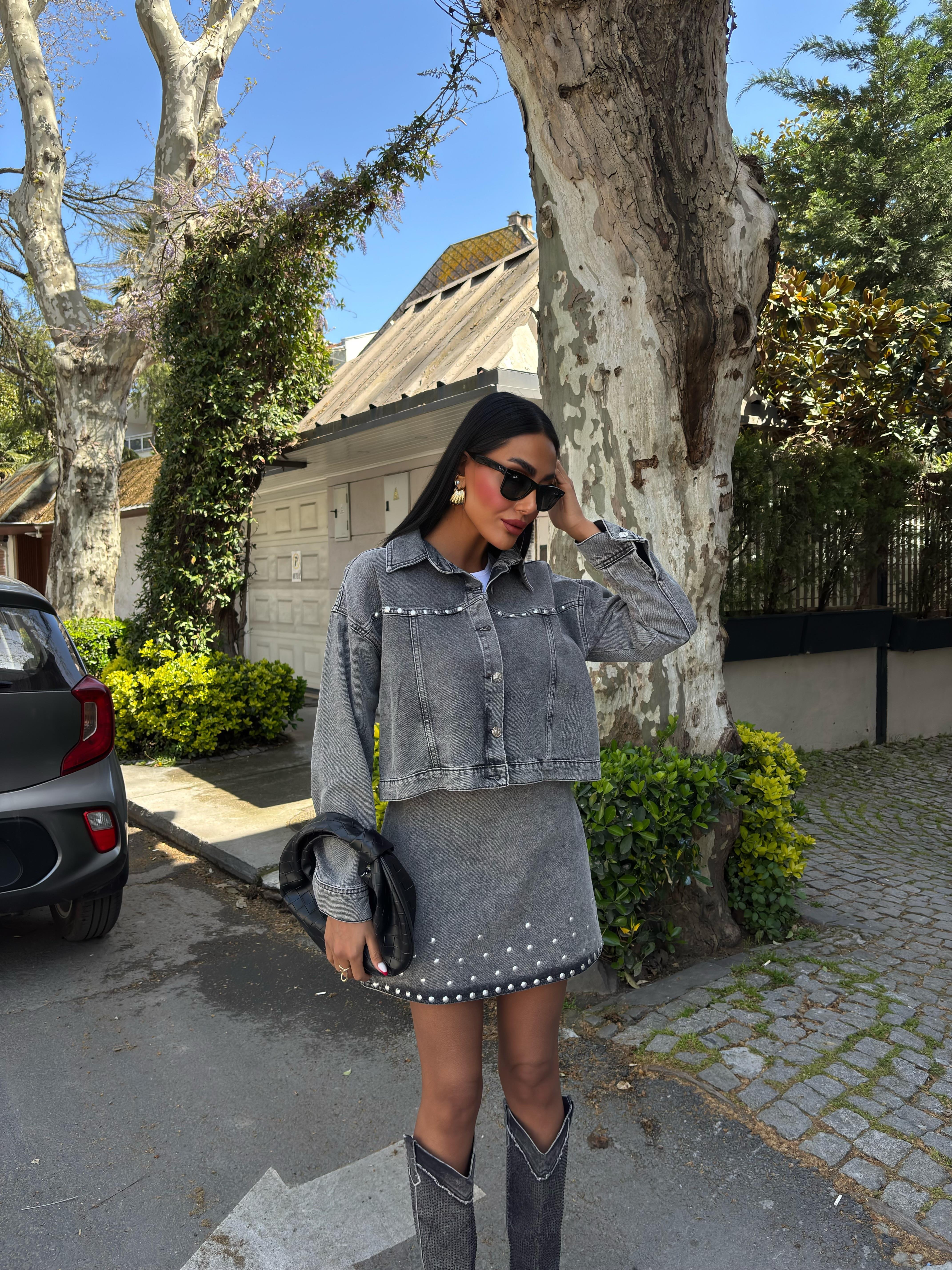 Nouvelle Taş Detay Denim Takım 9930 R6-D-K2