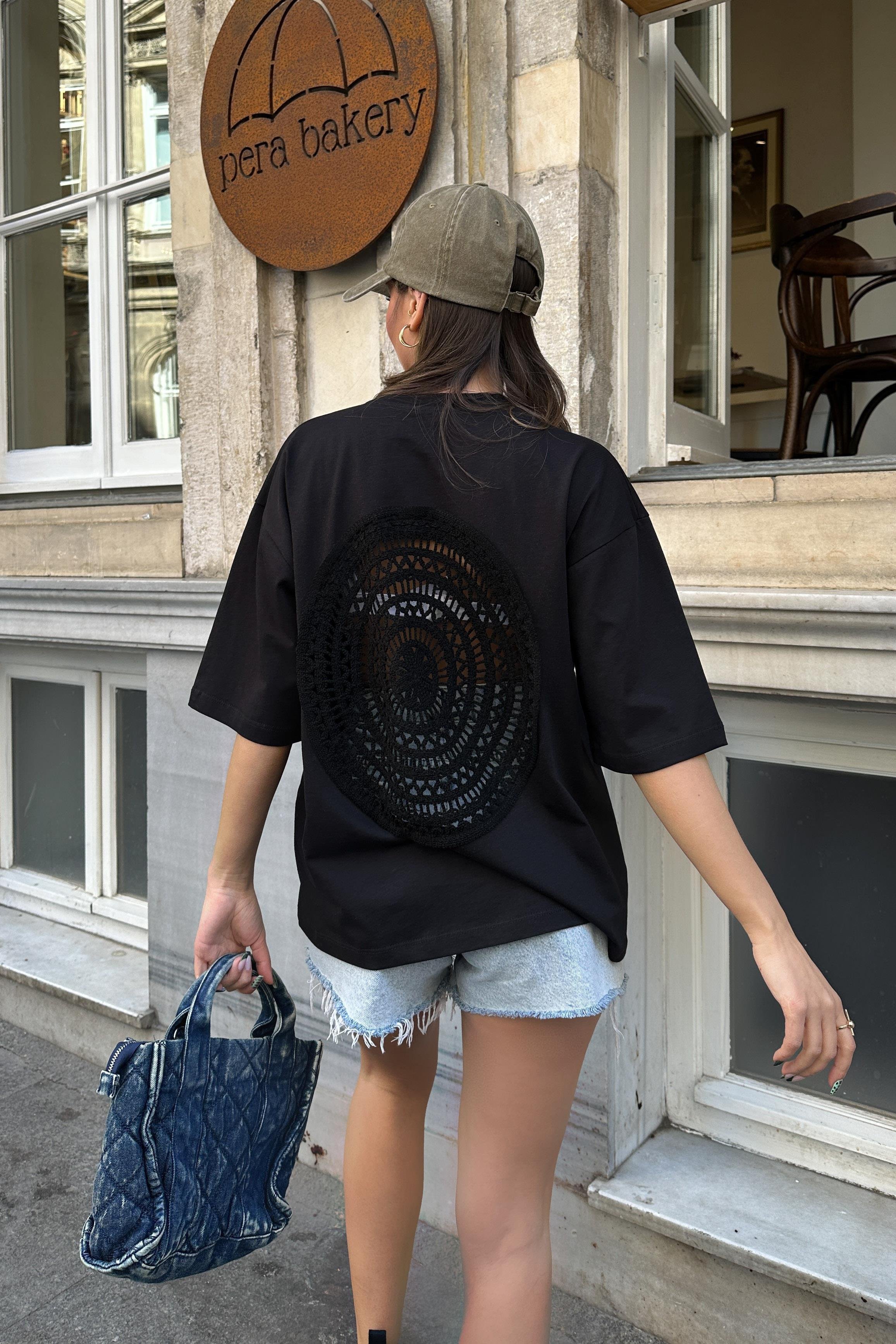 Ocean Sırtı Brodeli Tişört 8022-8 R5-E-K4