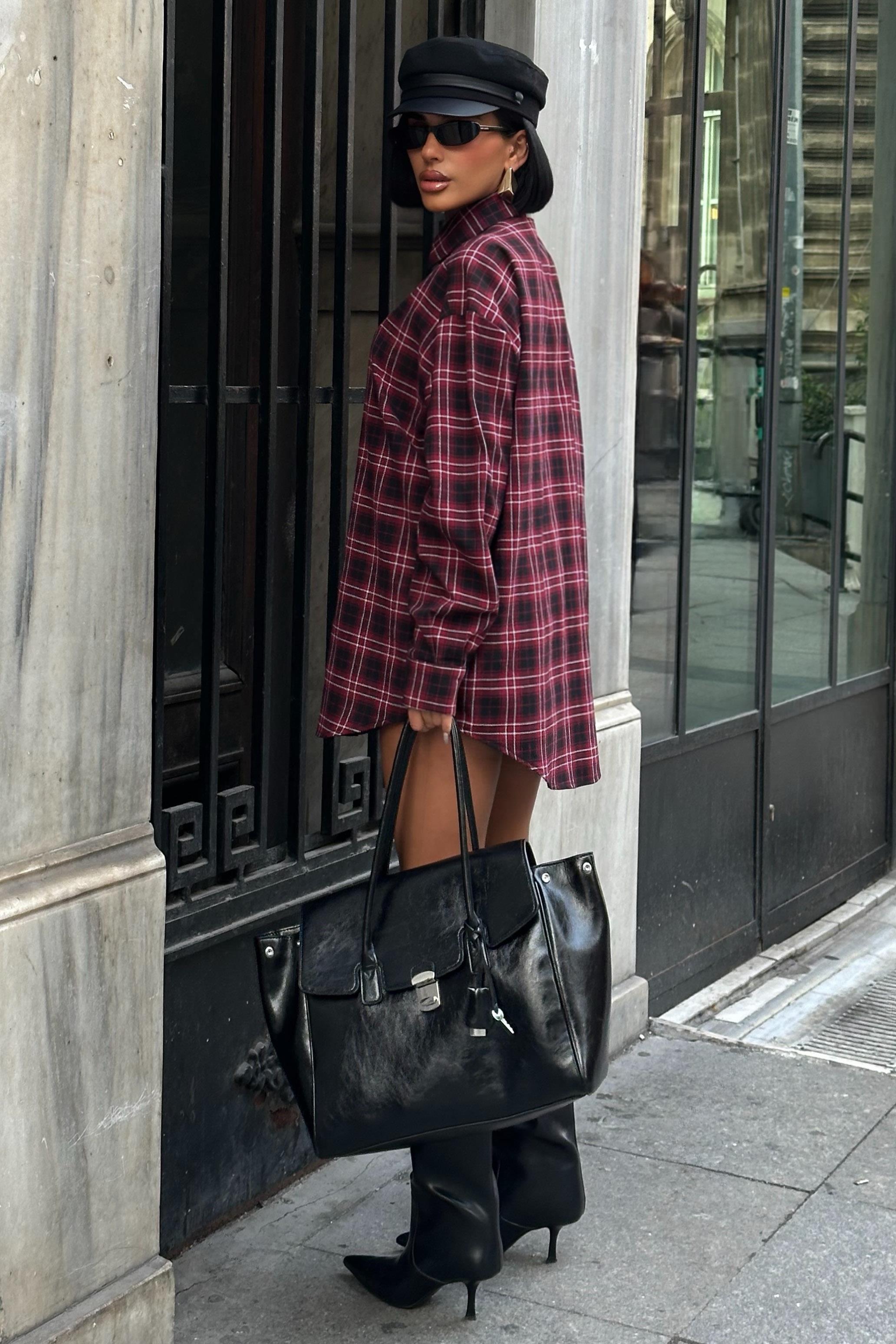 Oduncu Tarzı Ekose Gömlek – Oversize Kalıp 3485-08