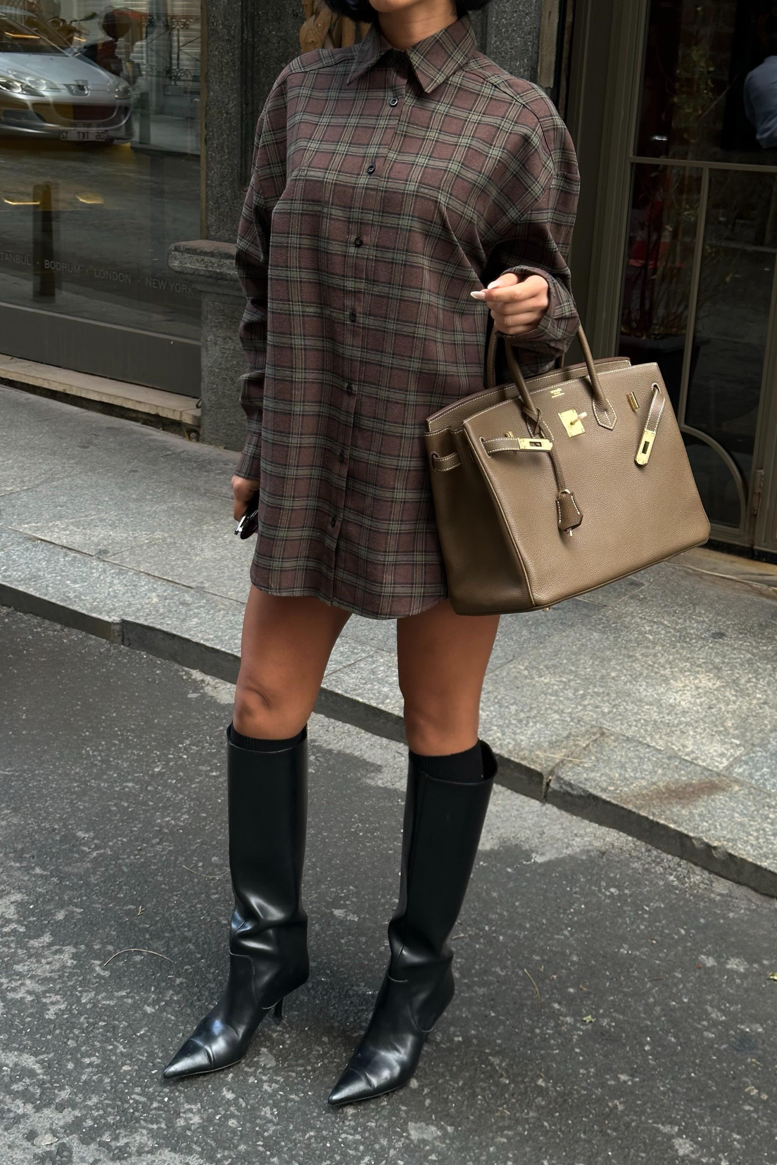 Oduncu Tarzı Ekose Gömlek – Oversize Kalıp 3485-08