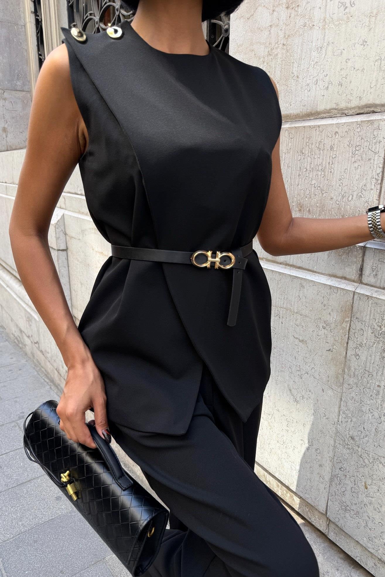 Omuz Aksesuarlı ve Kemerli Şık Takım 10254 R10-E-K3