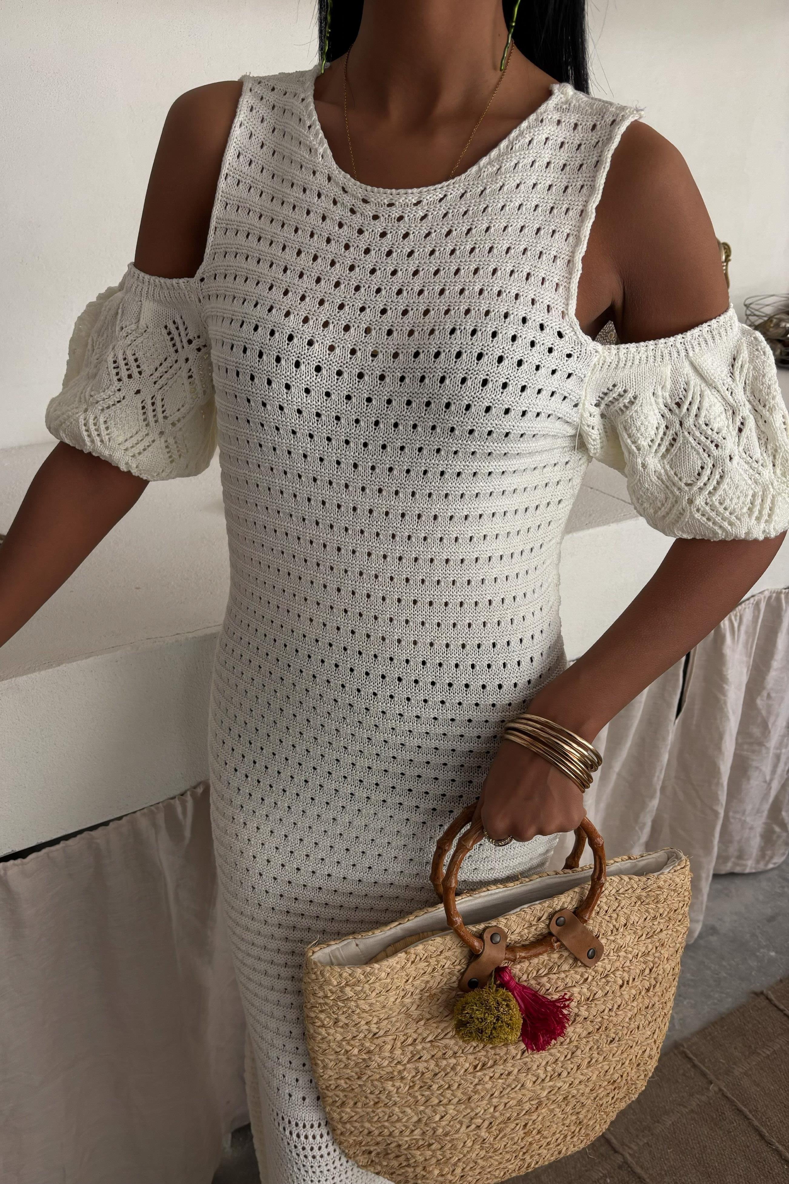 Omuz Detaylı Etek Ücü Püsküllü Triko Elbise 2862 R1-E-K5