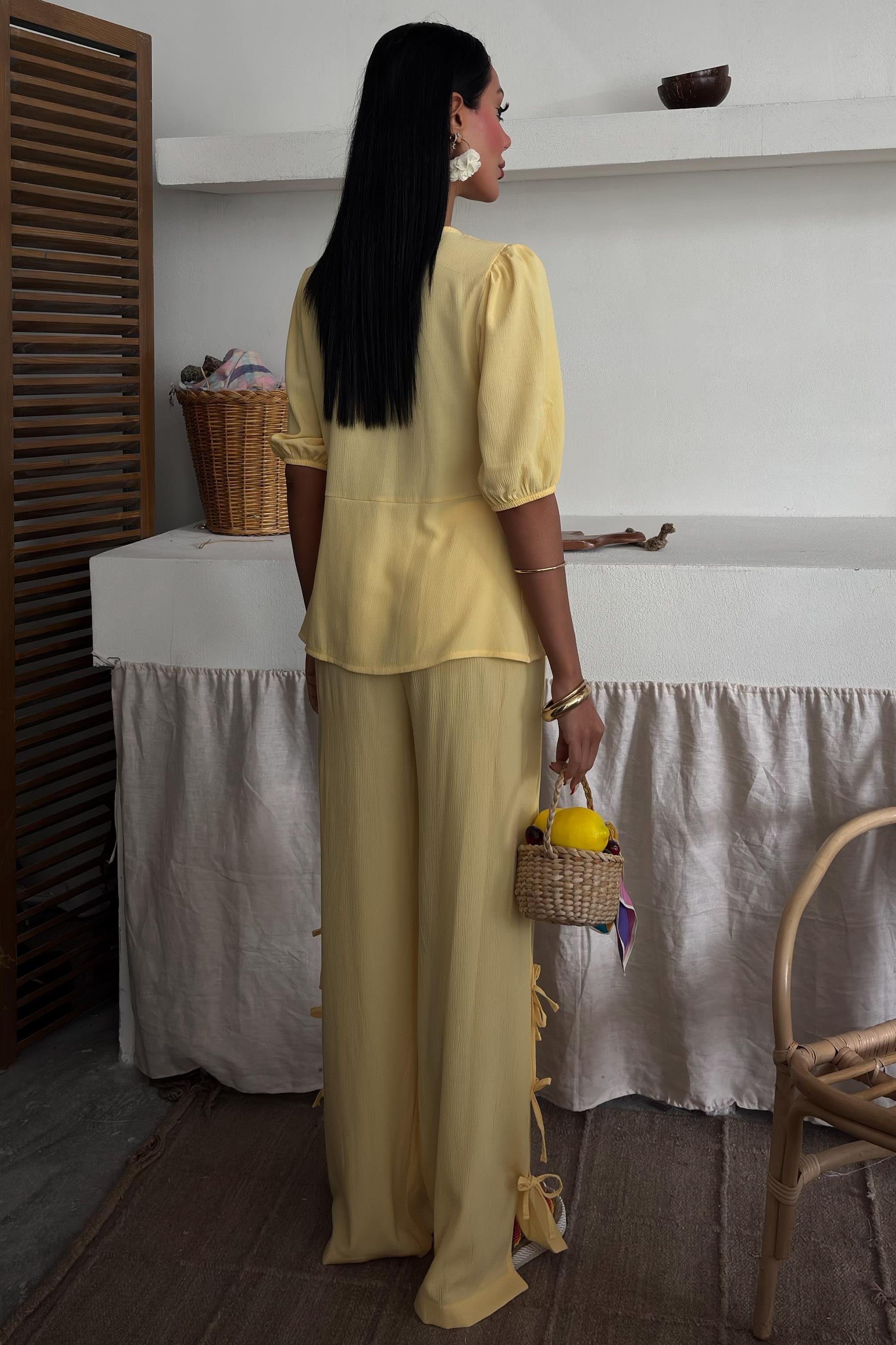 Önü Bağcıklı Paça Yırtmaçlı Kırınkıl Salaş Takım 10183 R9-J-K3