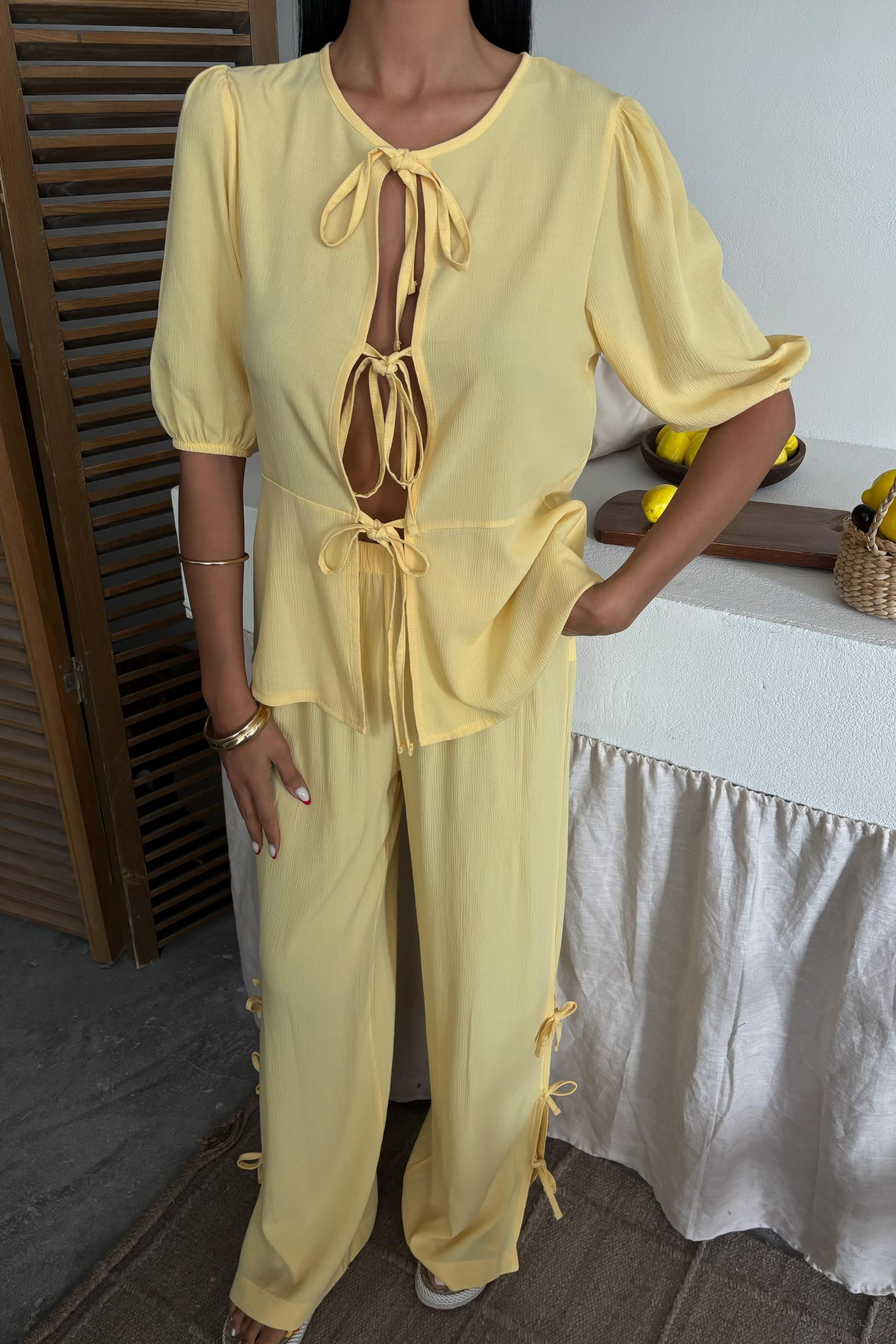 Önü Bağcıklı Paça Yırtmaçlı Kırınkıl Salaş Takım 10183 R9-J-K3