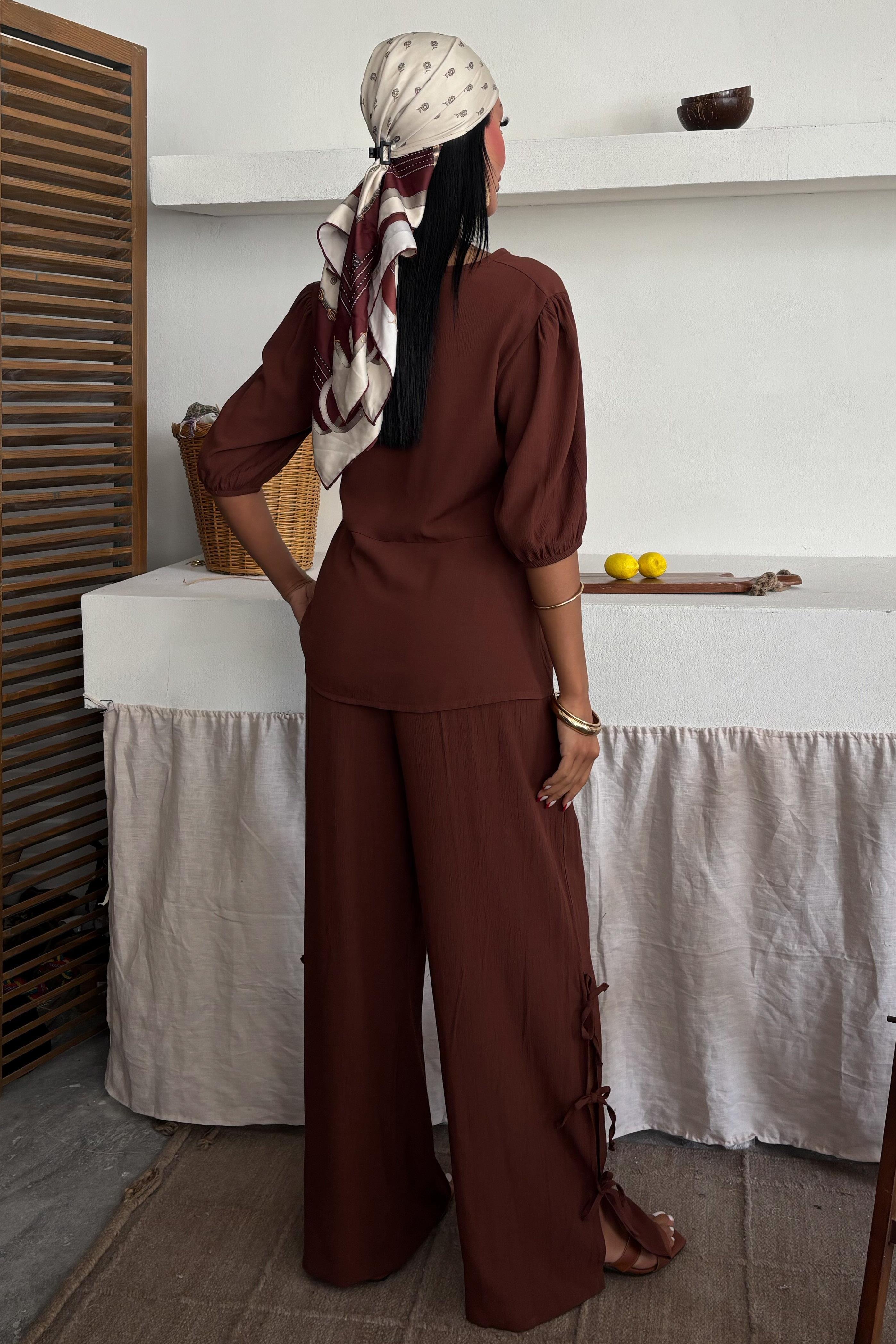 Önü Bağcıklı Paça Yırtmaçlı Kırınkıl Salaş Takım 10183 R9-J-K3